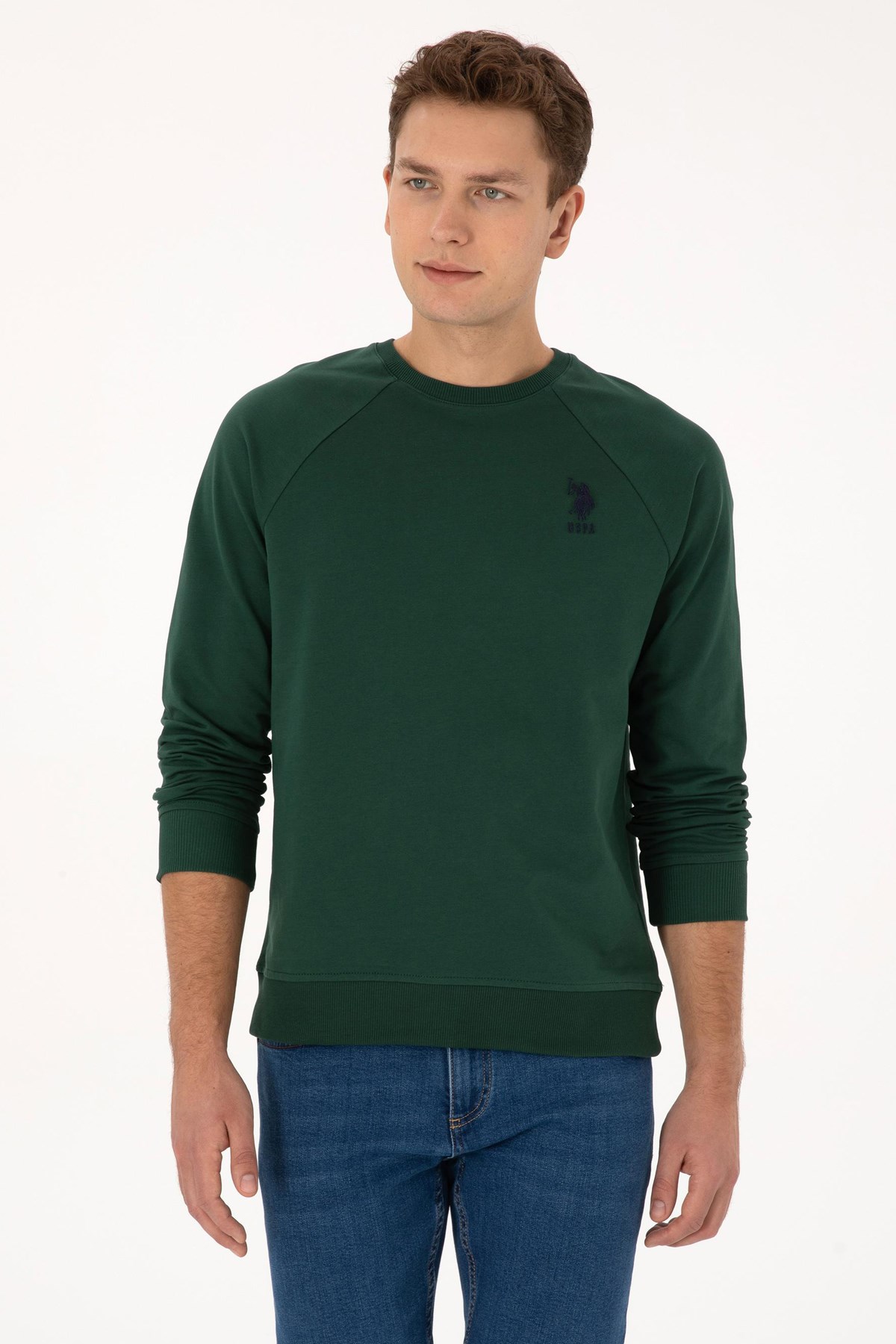U.S. Polo Assn. Erkek Sweatshirt 50308103-VR079 Yeşil