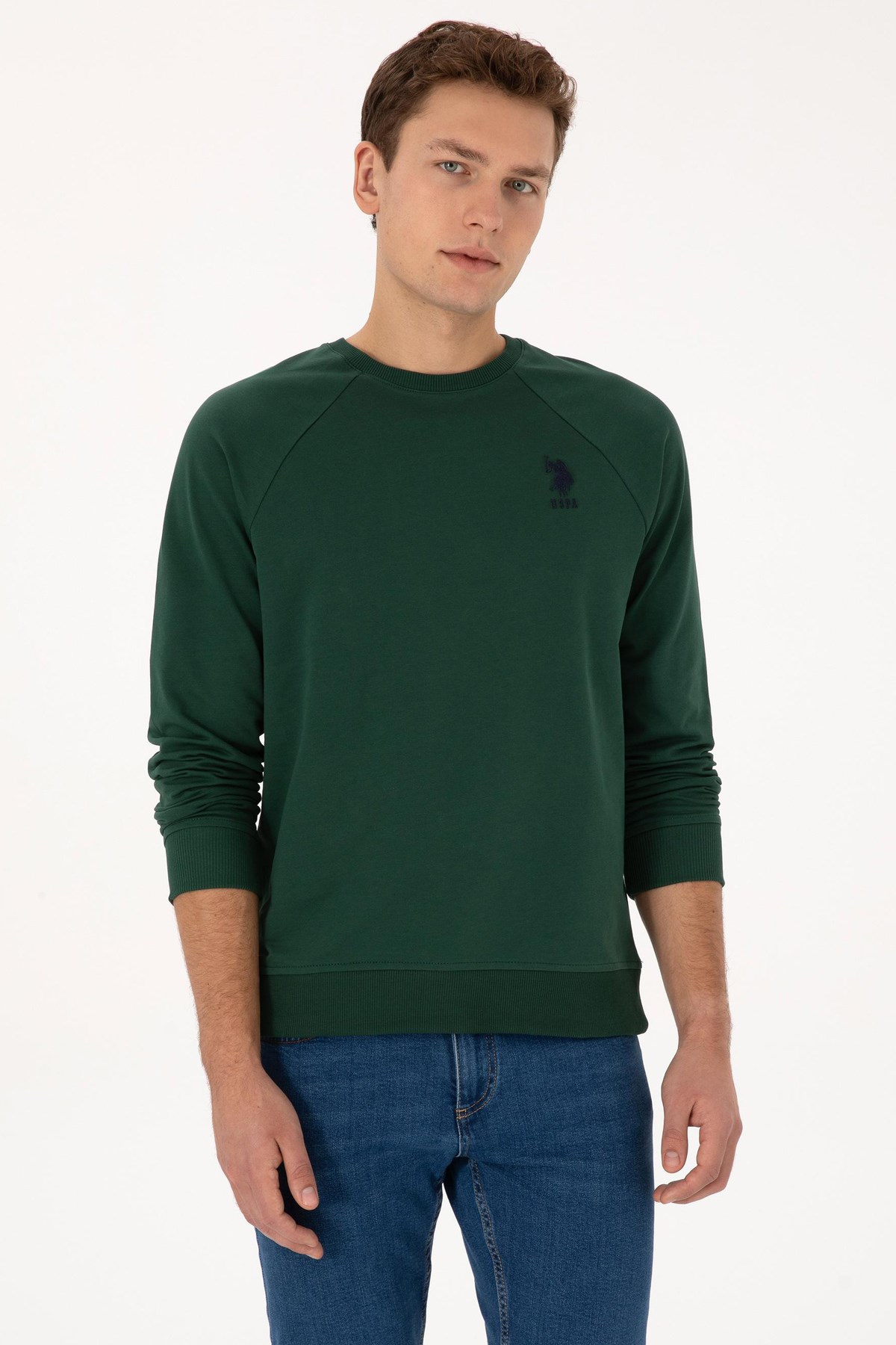 U.S. Polo Assn. Erkek Sweatshirt 50308103-VR079 Yeşil