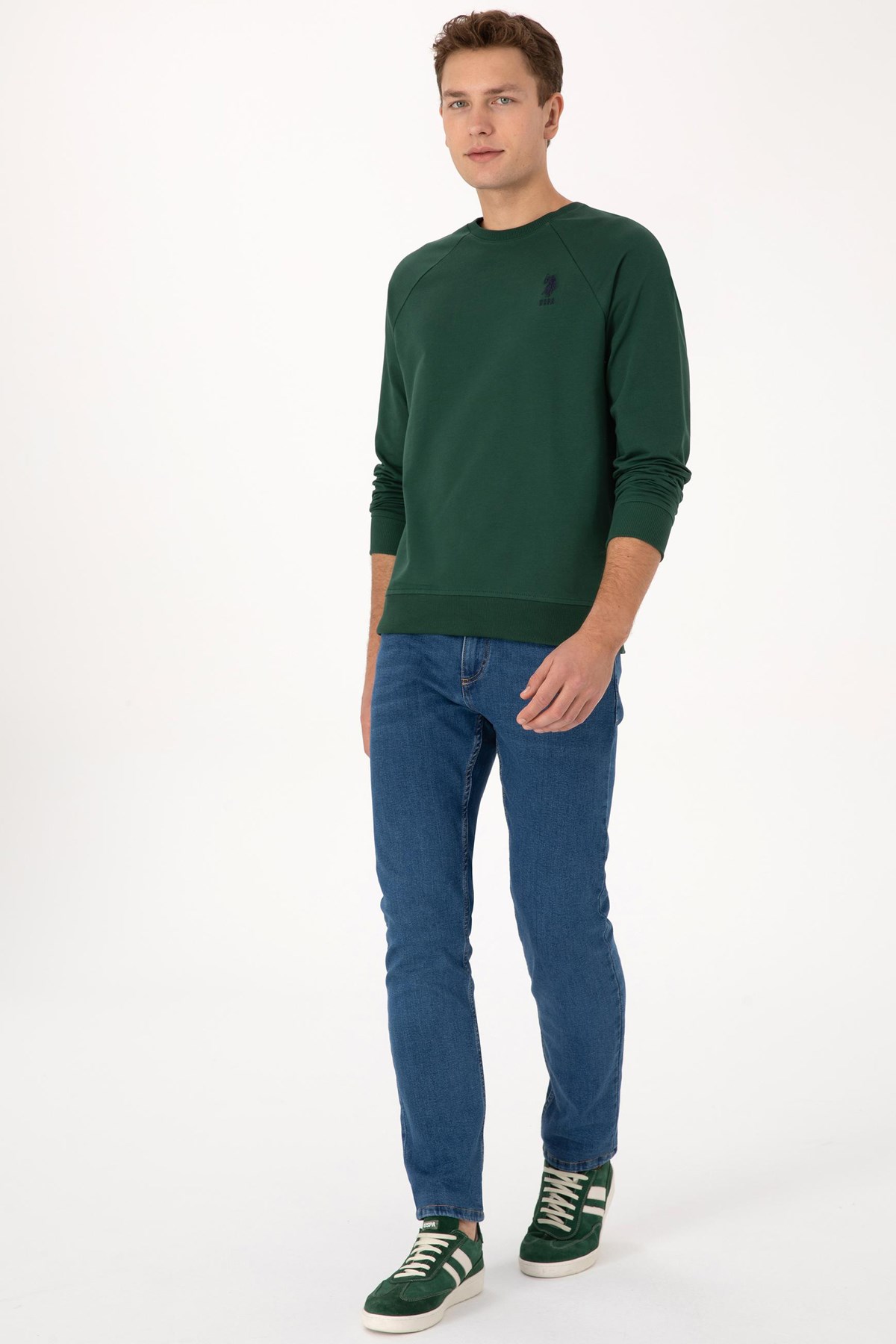 U.S. Polo Assn. Erkek Sweatshirt 50308103-VR079 Yeşil
