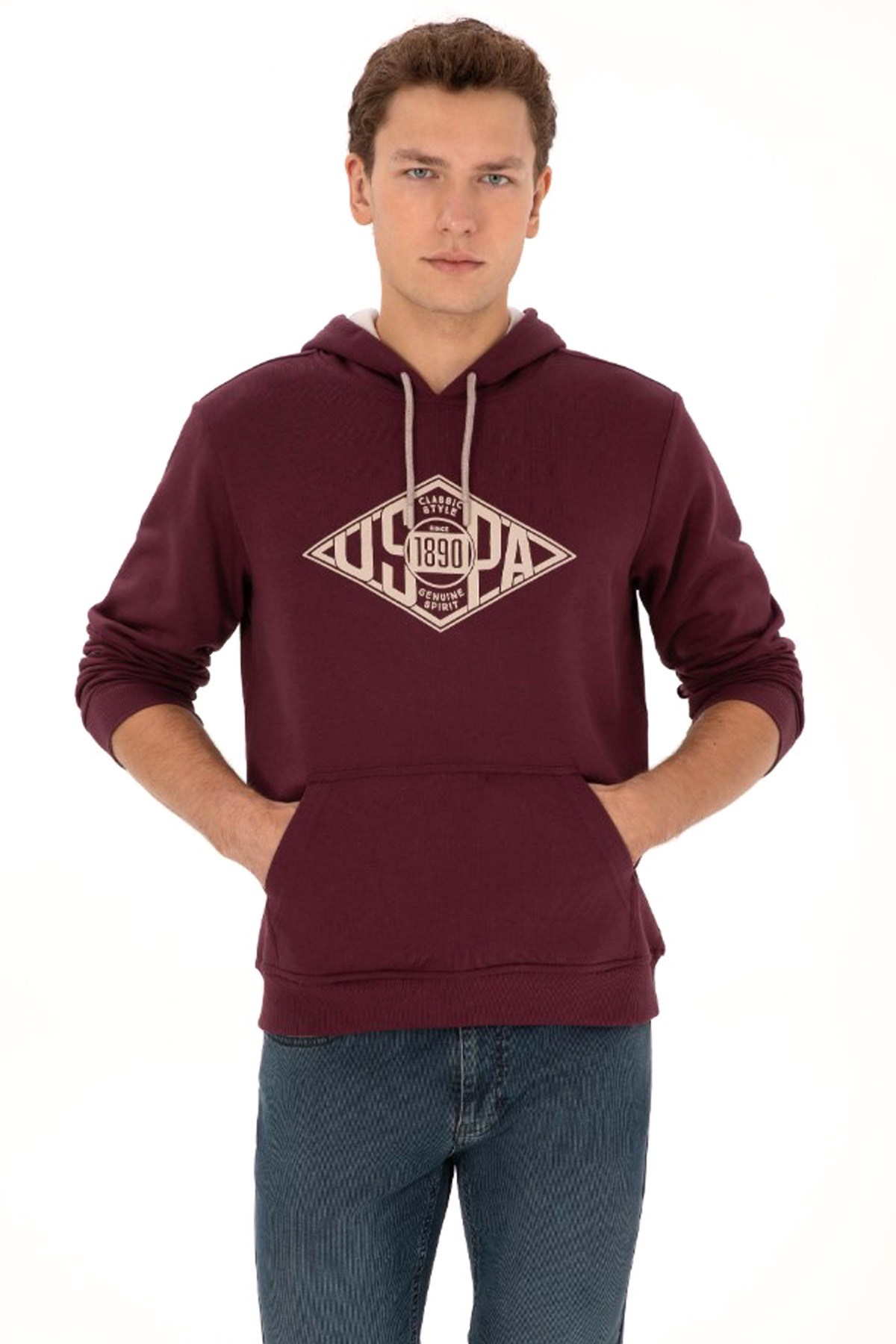 U.S. Polo Assn. Erkek Sweatshirt 50308129-VR177 Bordo