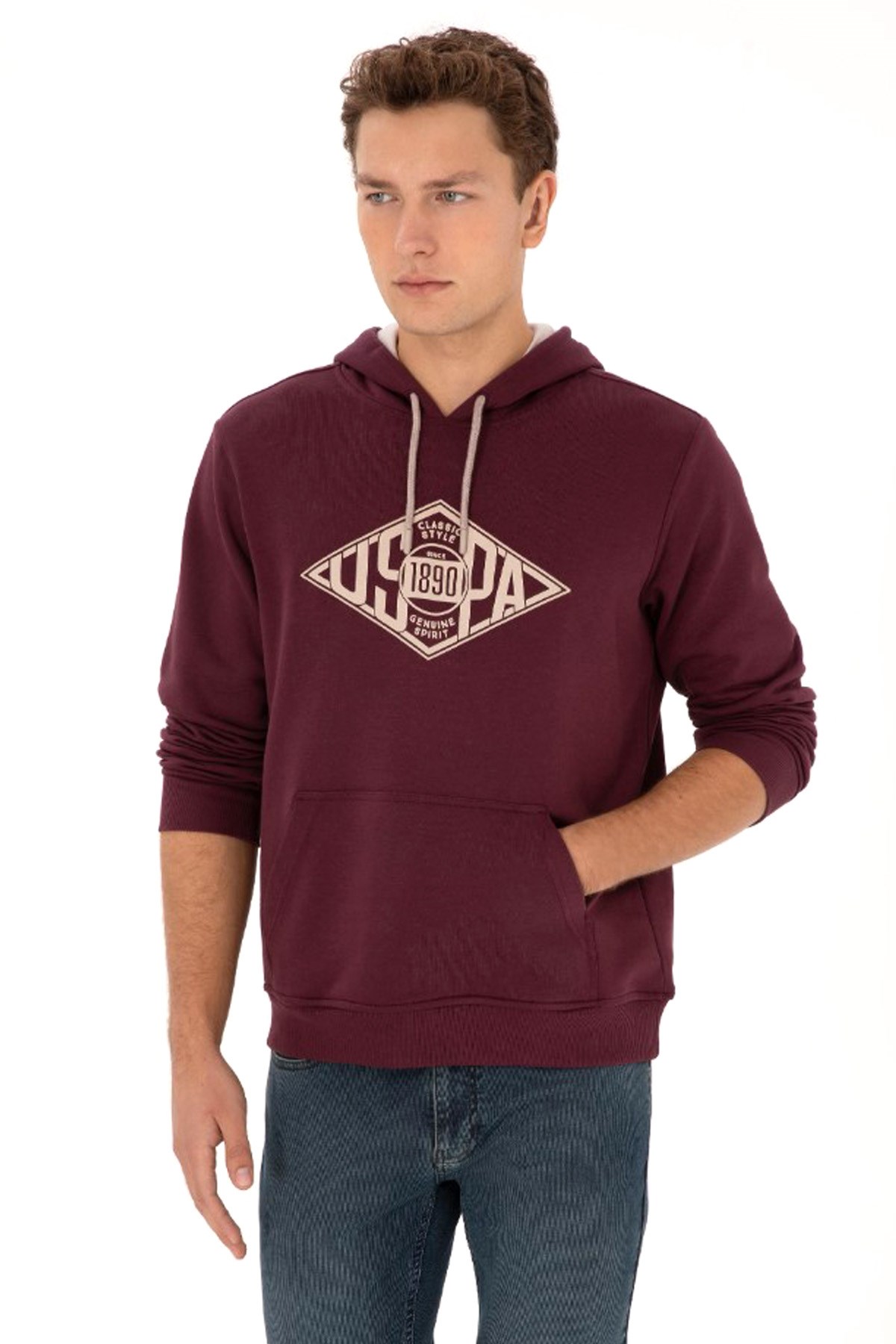 U.S. Polo Assn. Erkek Sweatshirt 50308129-VR177 Bordo