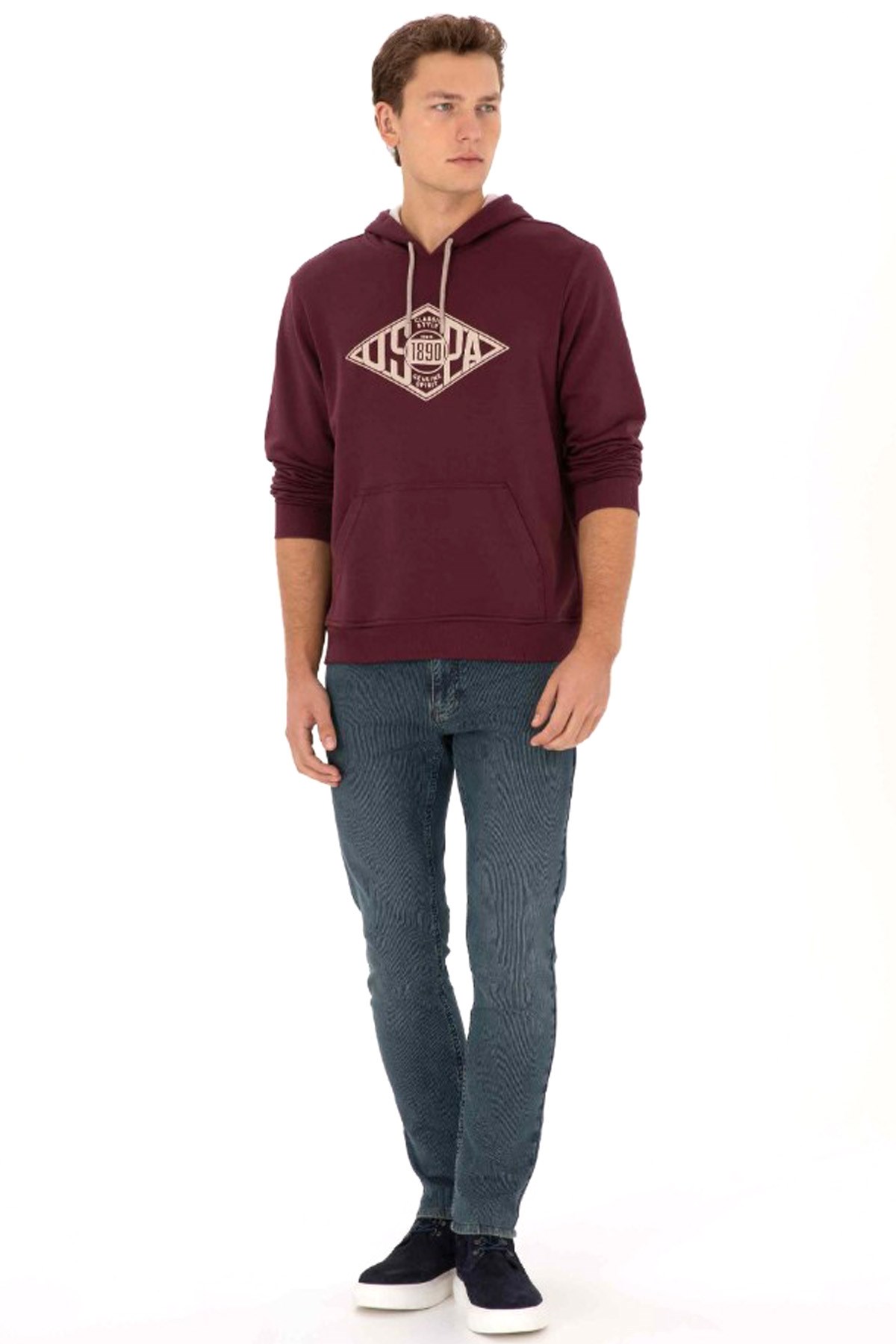 U.S. Polo Assn. Erkek Sweatshirt 50308129-VR177 Bordo