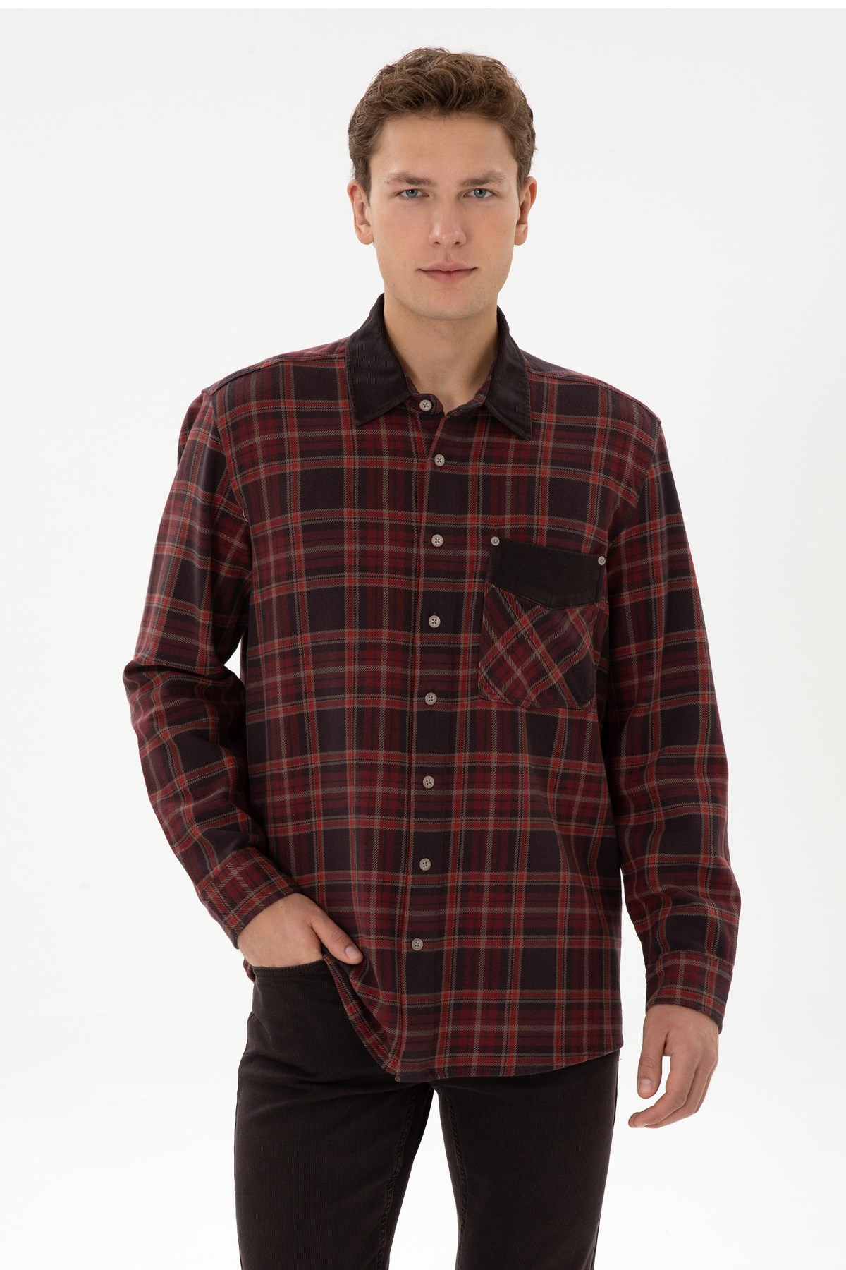 U.S. Polo Assn. Erkek Gömlek 50308340-VR177 Bordo