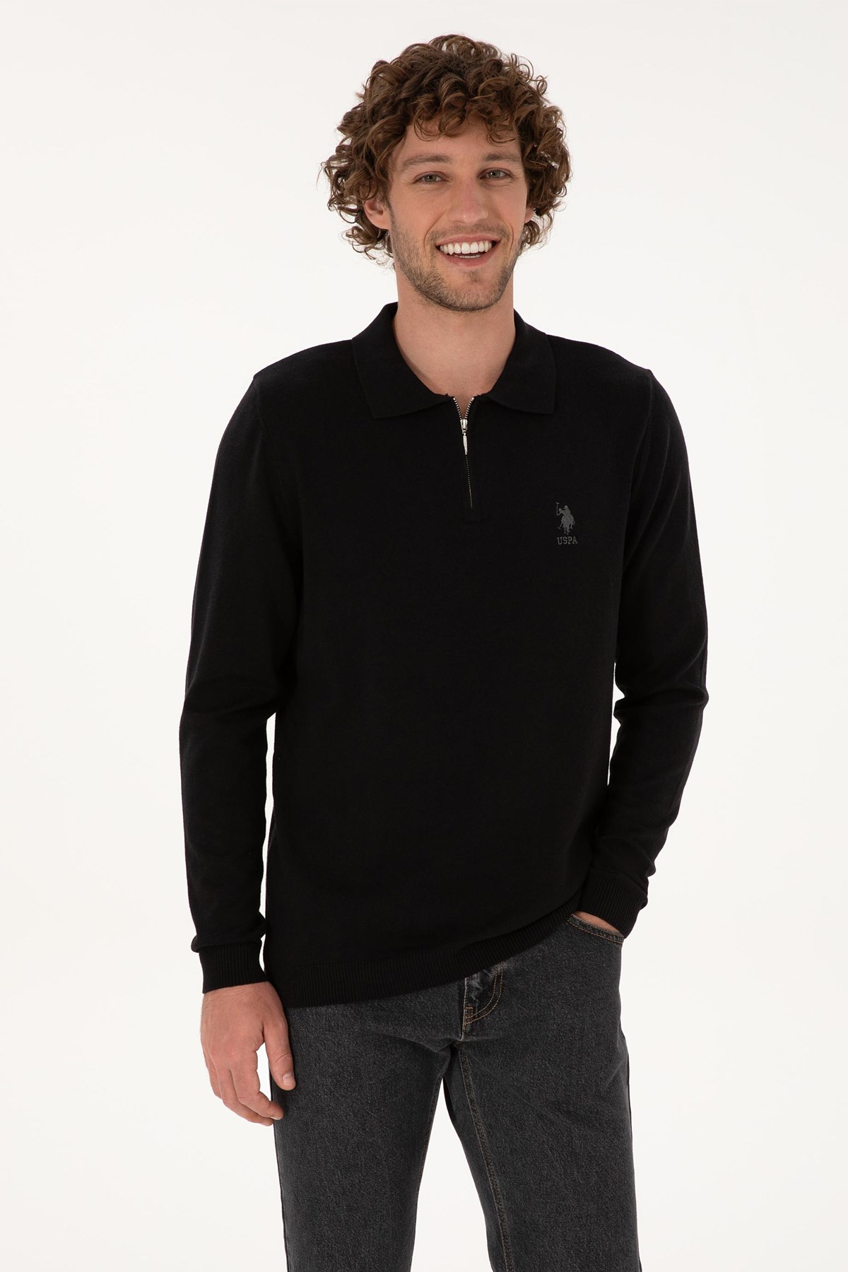 U.S. Polo Assn. Erkek Kazak 50308569-VR046 Siyah