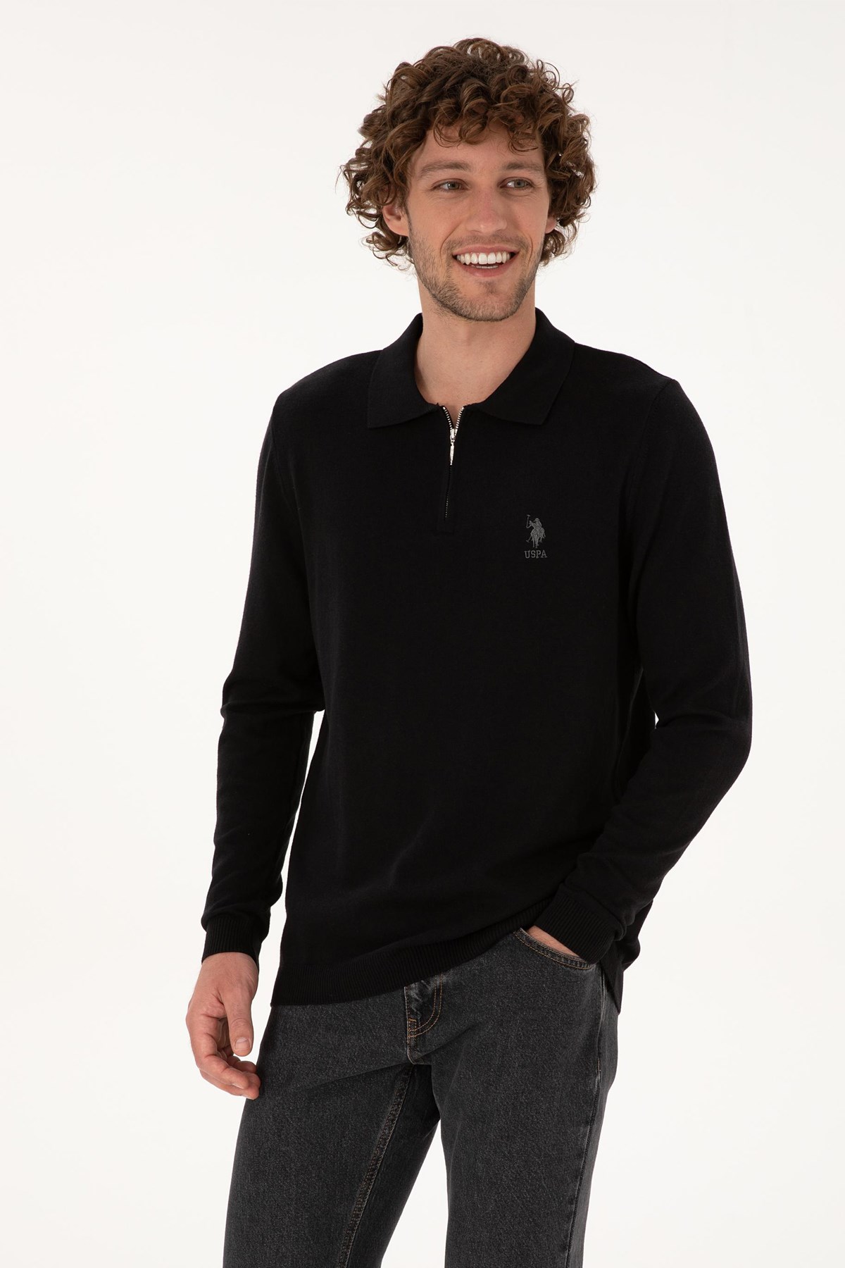 U.S. Polo Assn. Erkek Kazak 50308569-VR046 Siyah