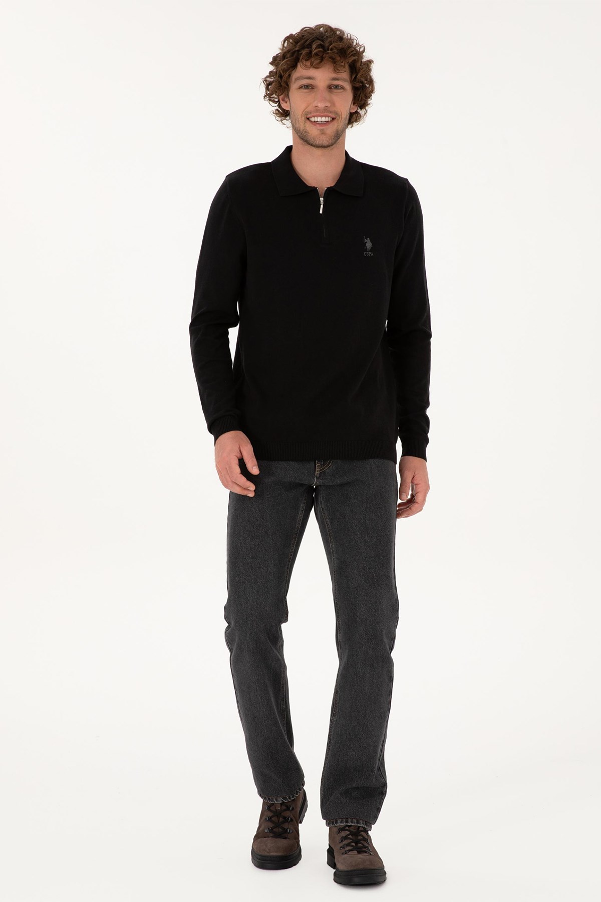 U.S. Polo Assn. Erkek Kazak 50308569-VR046 Siyah