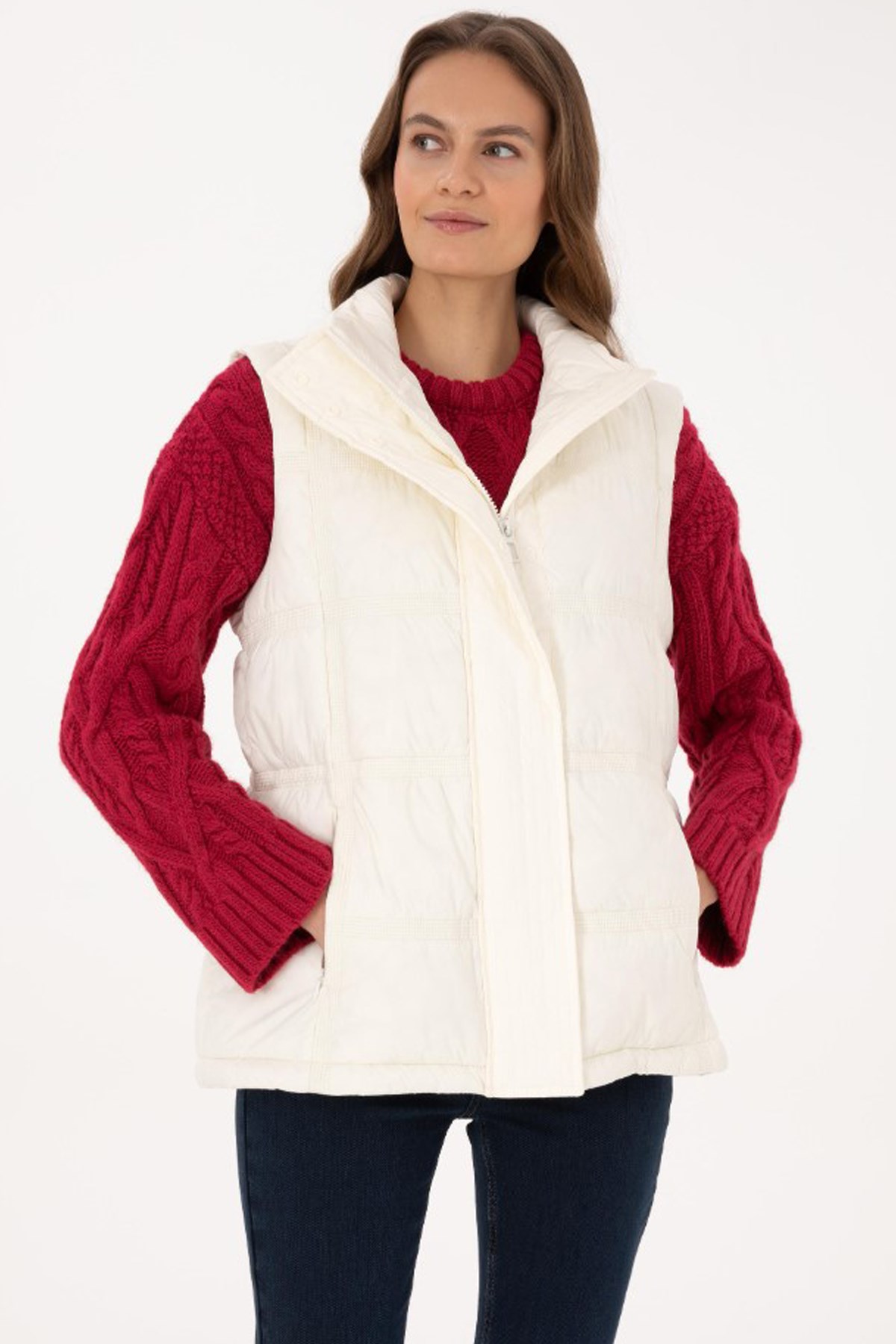 U.S. Polo Assn. Kadın Yelek 50308632-VR256 Bej
