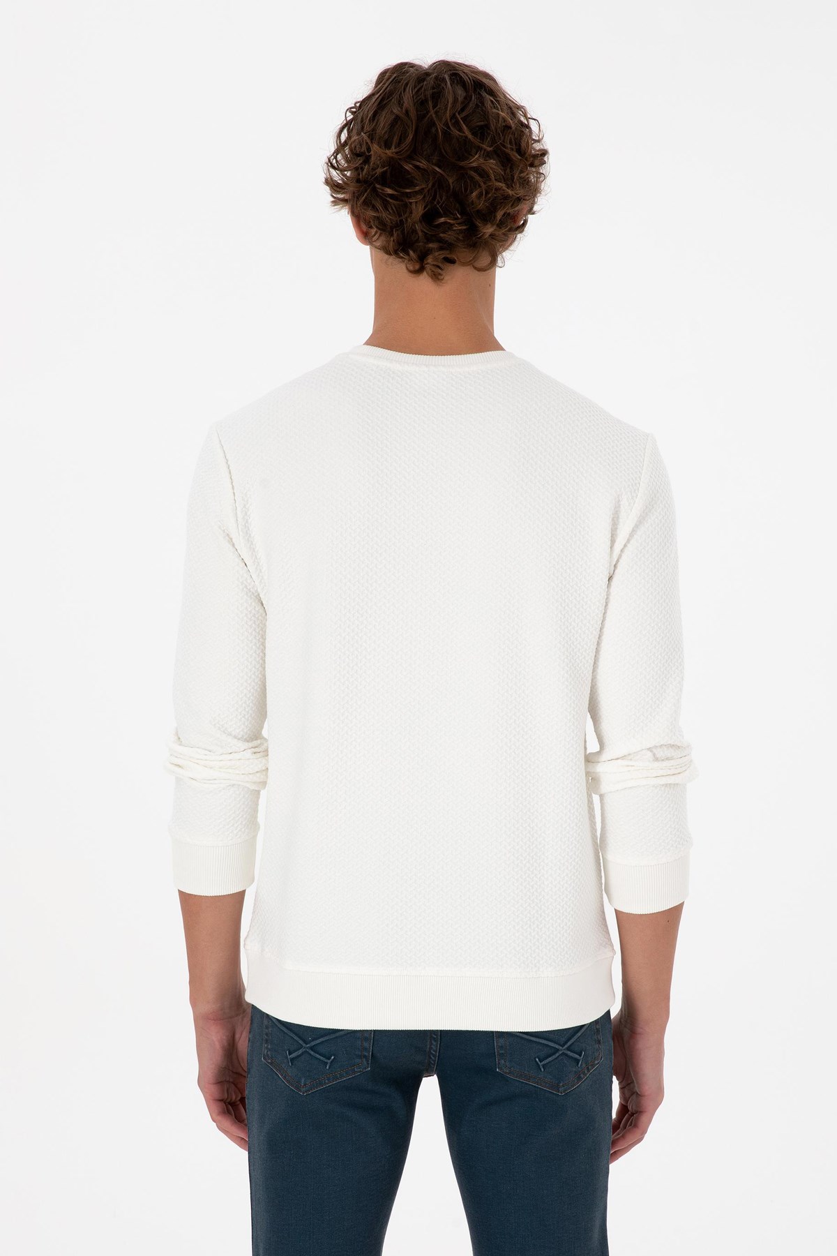 U.S. Polo Assn. Erkek Sweatshirt 50308649-VR071 Krem