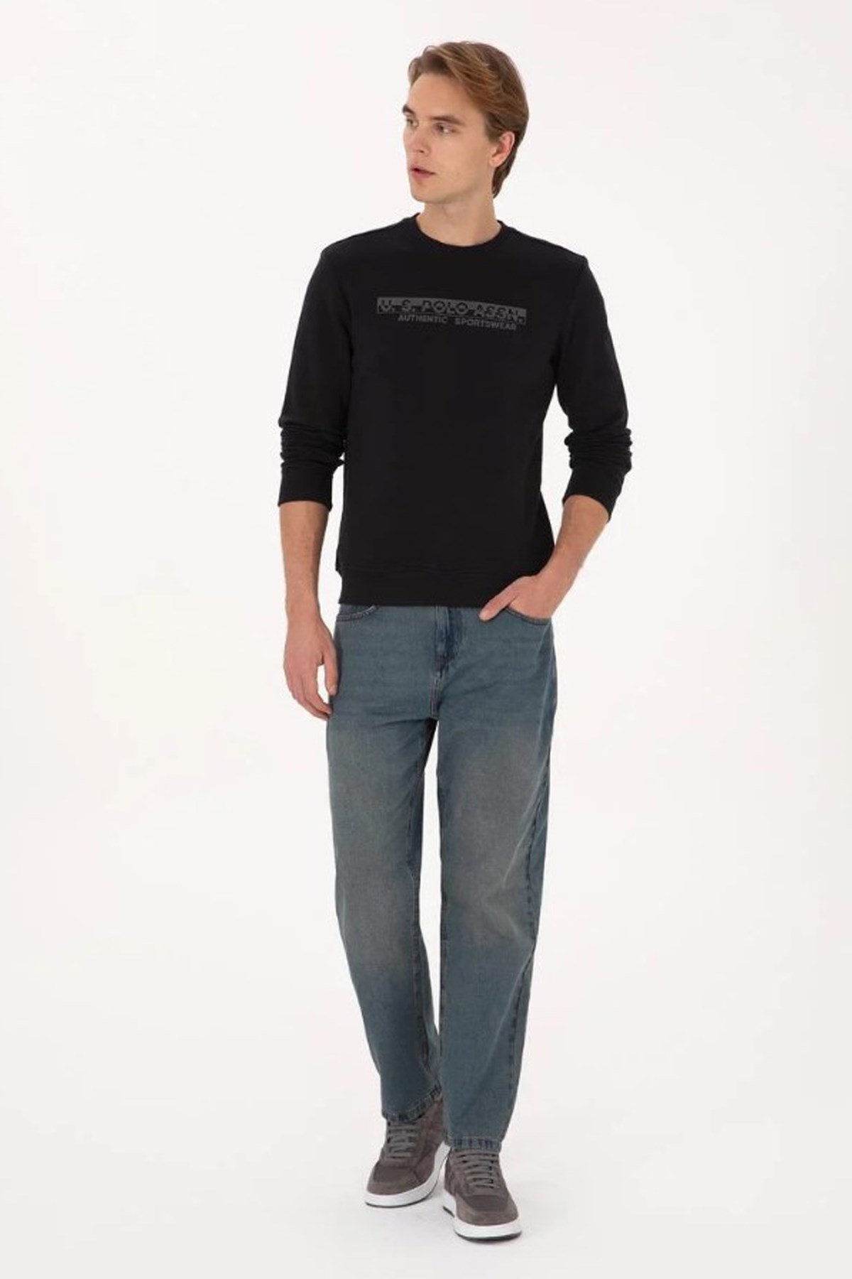 U.S. Polo Assn. Erkek Sweatshirt 50308686-VR046 Siyah