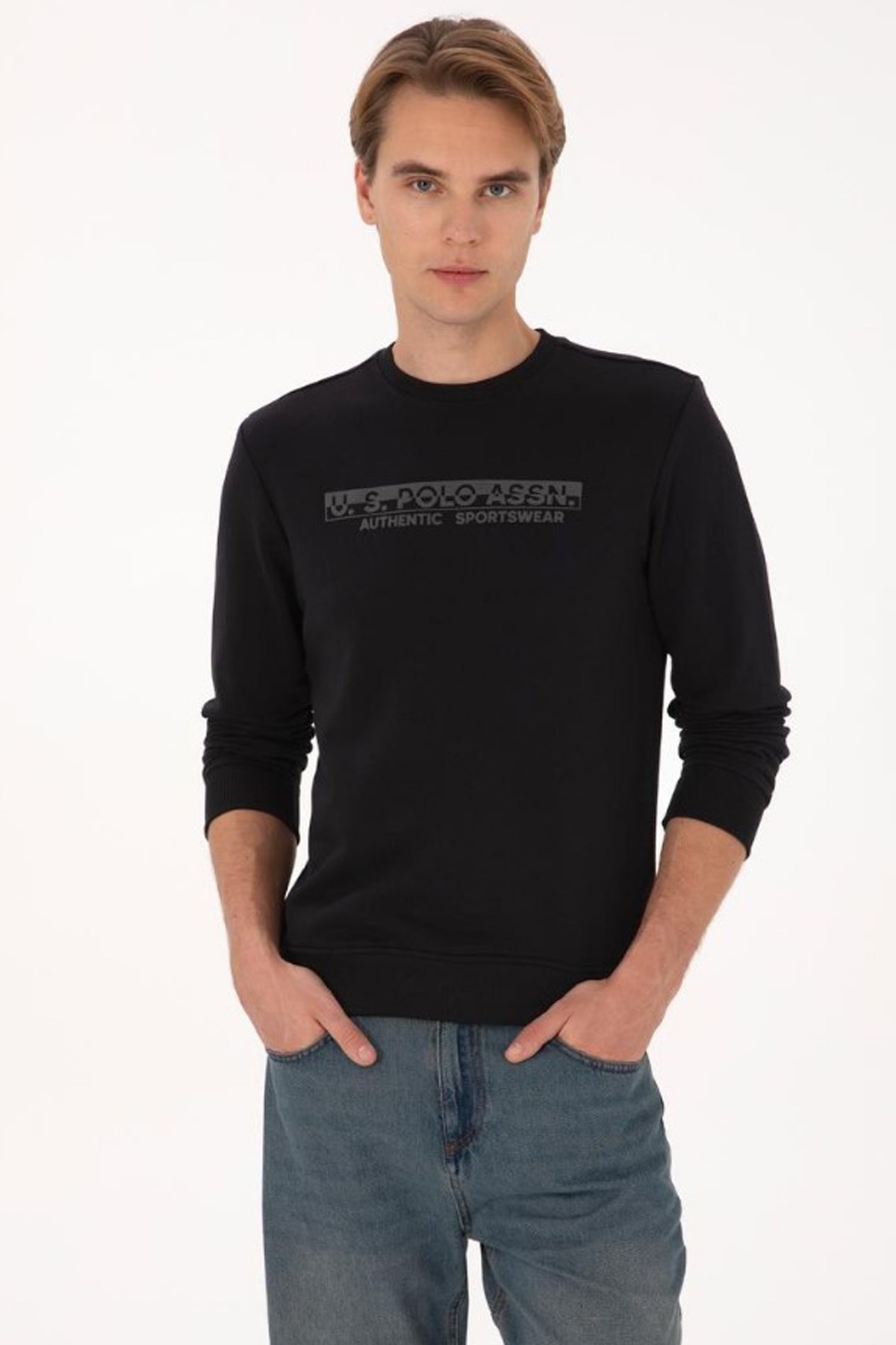 U.S. Polo Assn. Erkek Sweatshirt 50308686-VR046 Siyah
