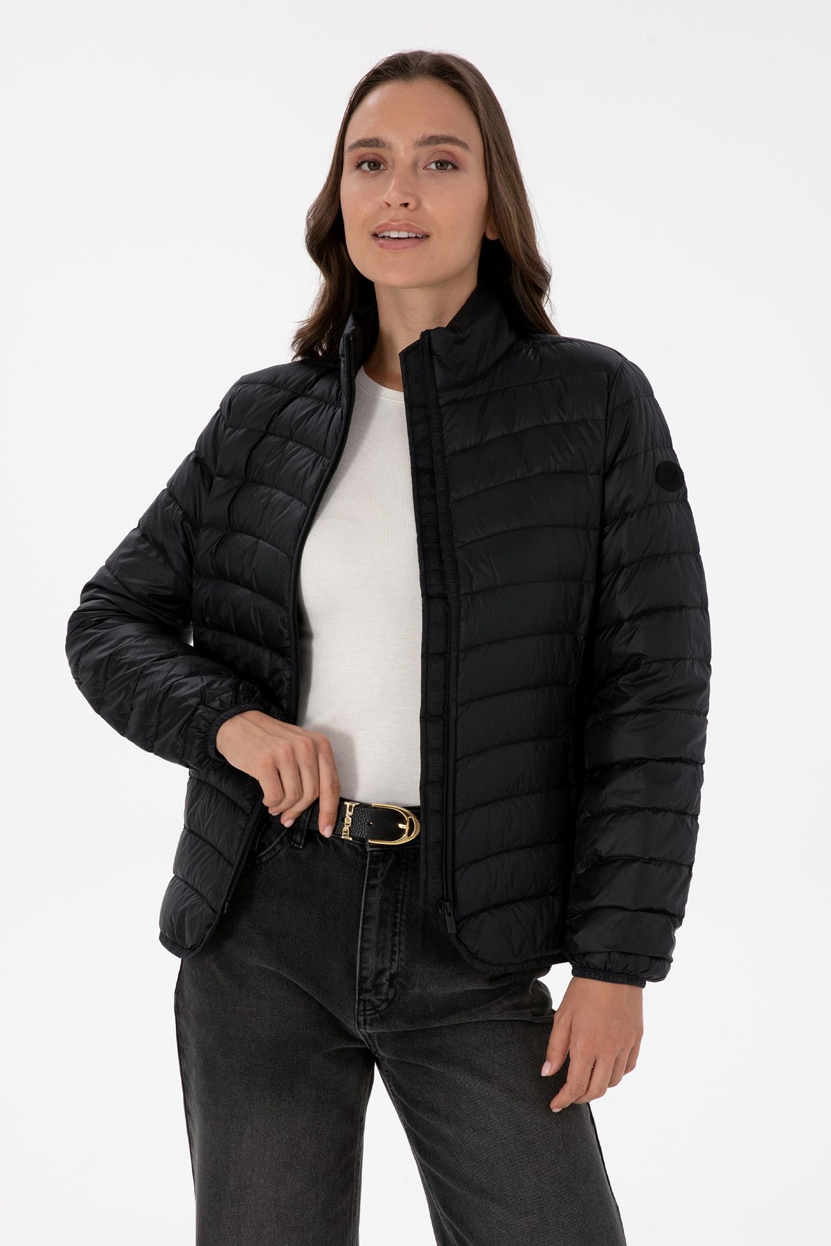 U.S. Polo Assn. Kadın Mont 50308868-VR046 Siyah