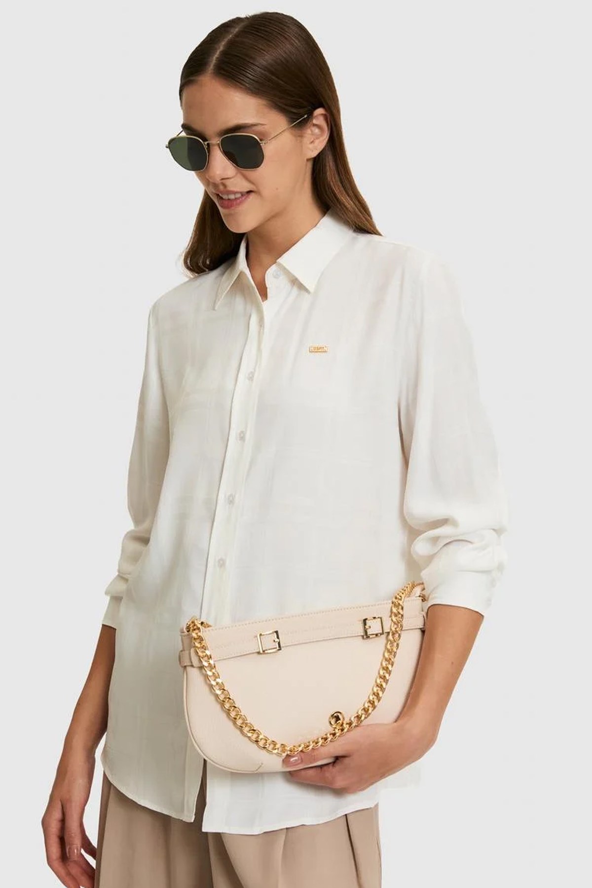 U.S. Polo Assn. Kadın Gömlek 50309032-VR013 Beyaz