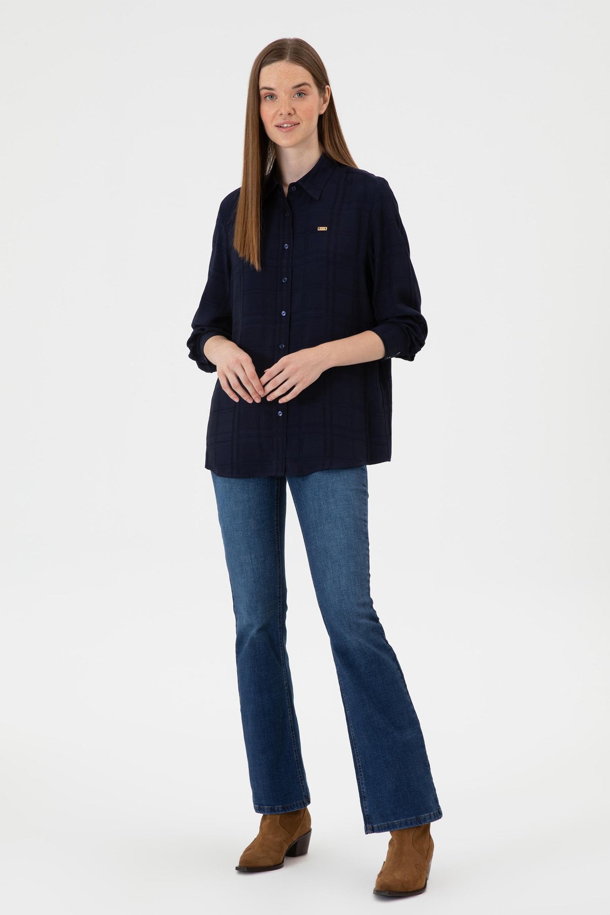 U.S. Polo Assn. Kadın Gömlek 50309032-VR033 Lacivert