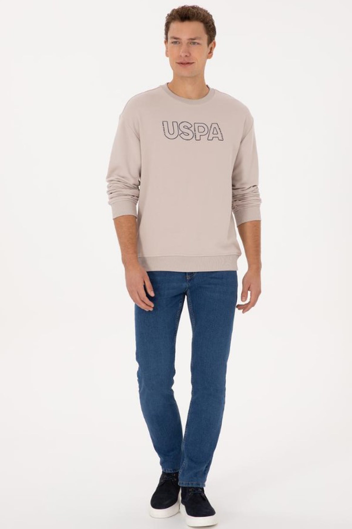 U.S. Polo Assn. Erkek Sweatshirt 50309040-VR049 Taş