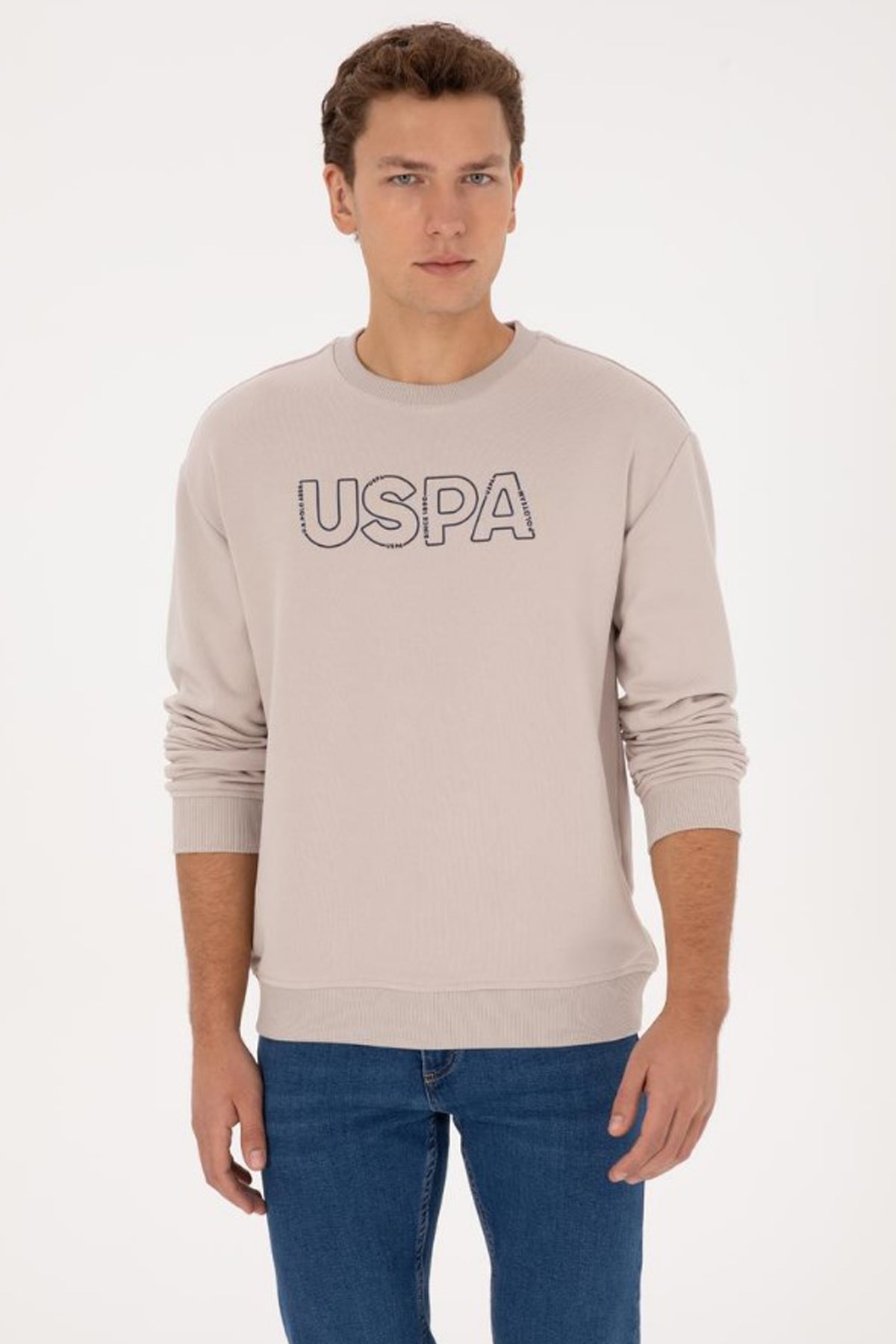 U.S. Polo Assn. Erkek Sweatshirt 50309040-VR049 Taş