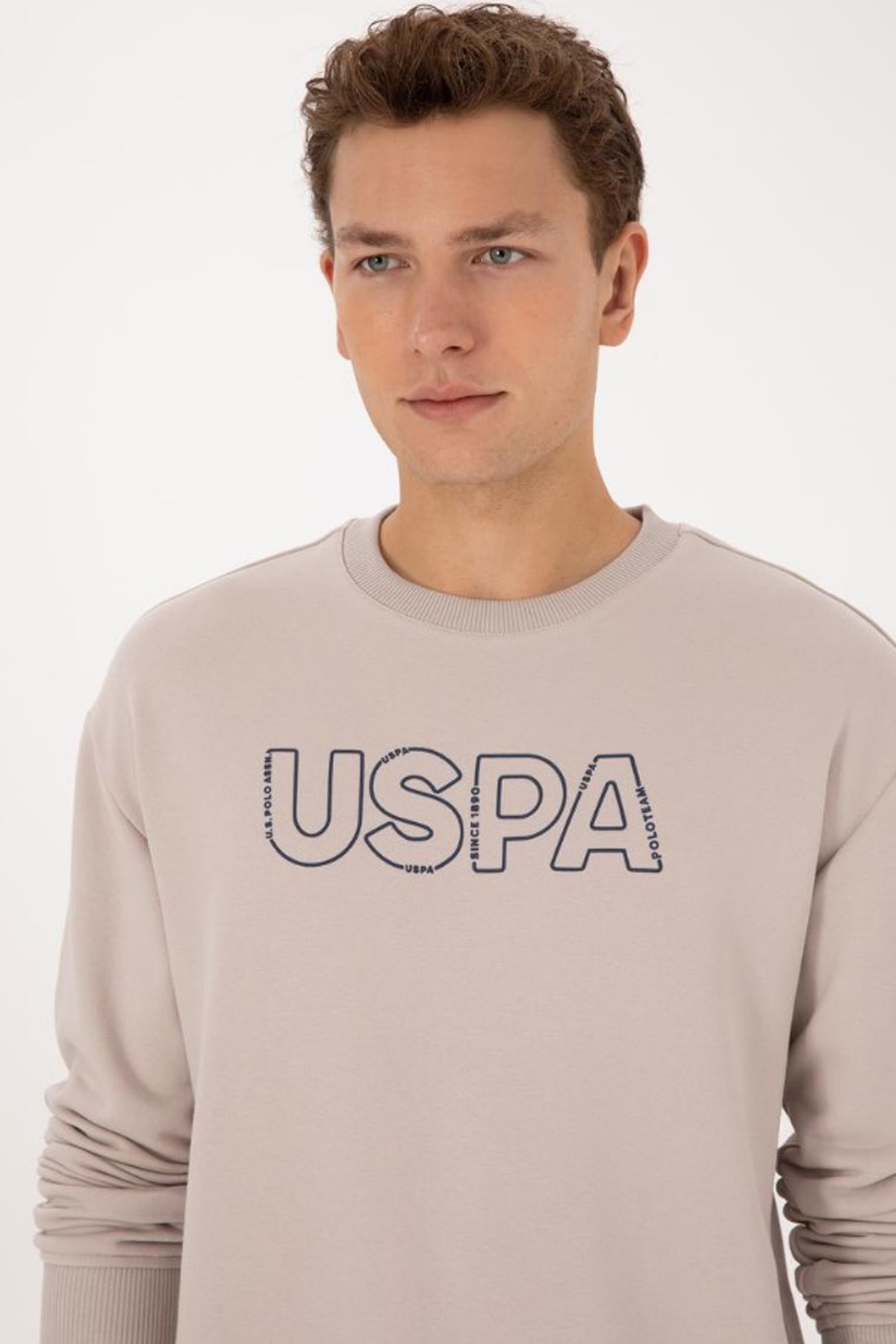 U.S. Polo Assn. Erkek Sweatshirt 50309040-VR049 Taş