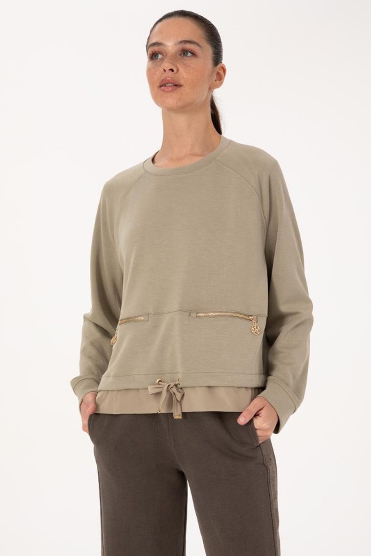 U.S. Polo Assn. Kadın Sweatshirt 50309098-VR183 Haki