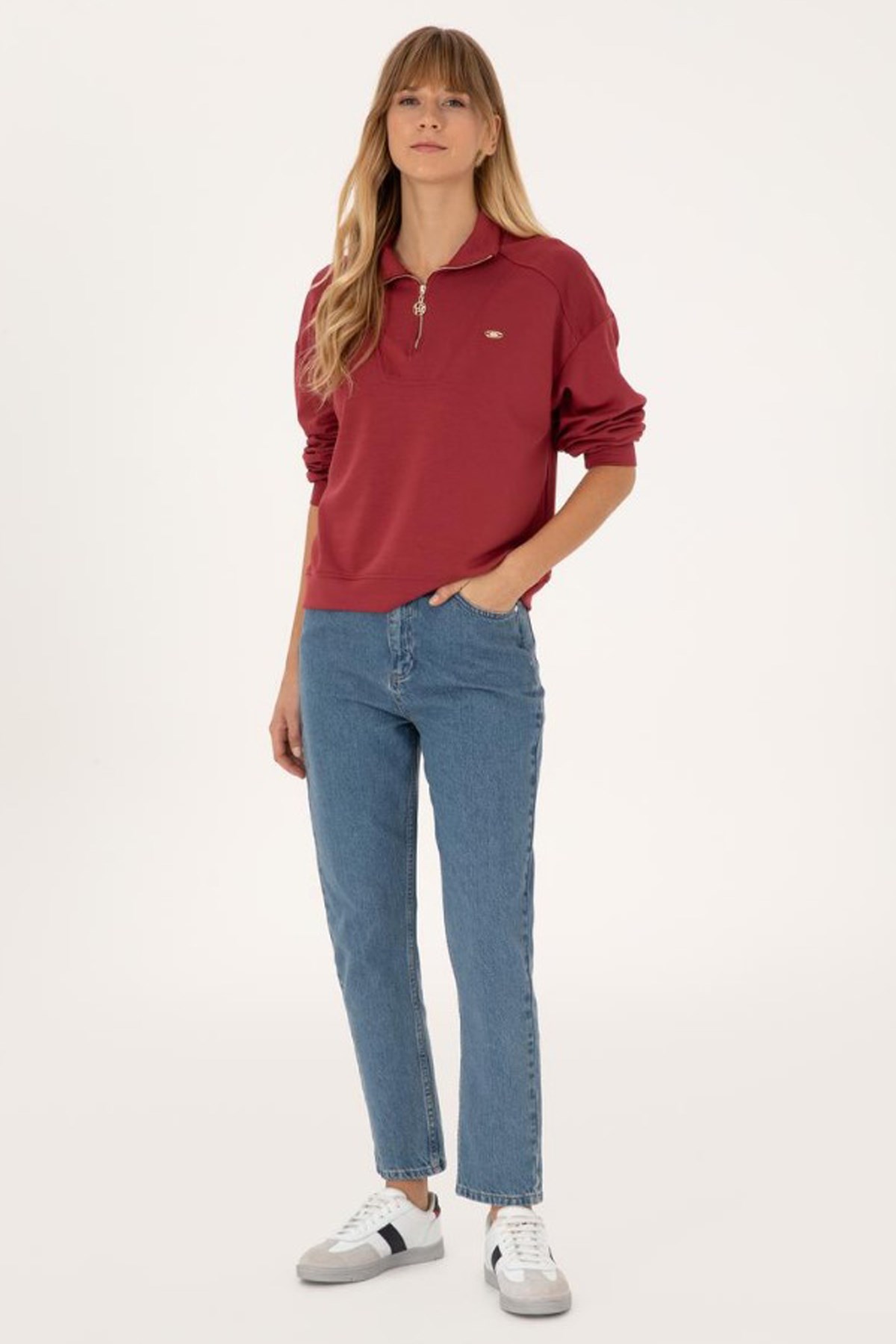 U.S. Polo Assn. Kadın Sweatshirt 50309472-VR104 Pembe