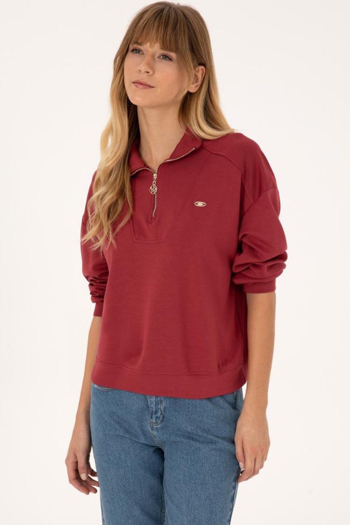U.S. Polo Assn. Kadın Sweatshirt 50309472-VR104 Pembe