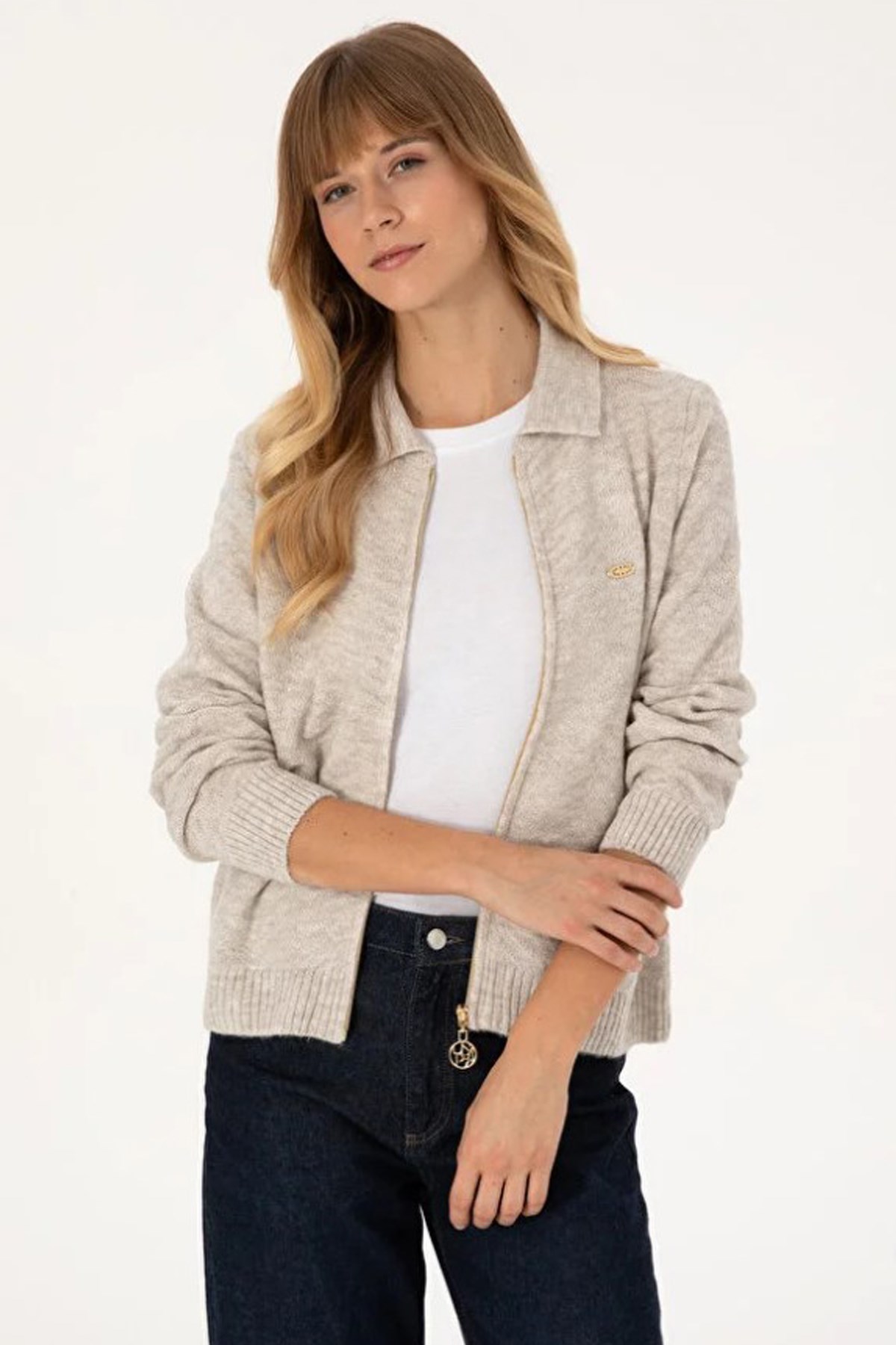 U.S. Polo Assn. Kadın Hırka 50309631-VR049 Taş