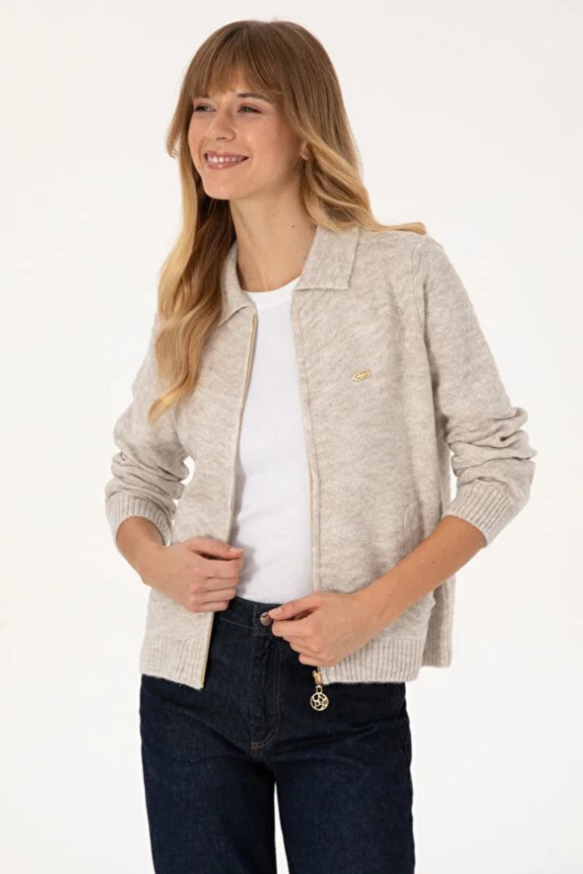 U.S. Polo Assn. Kadın Hırka 50309631-VR049 Taş