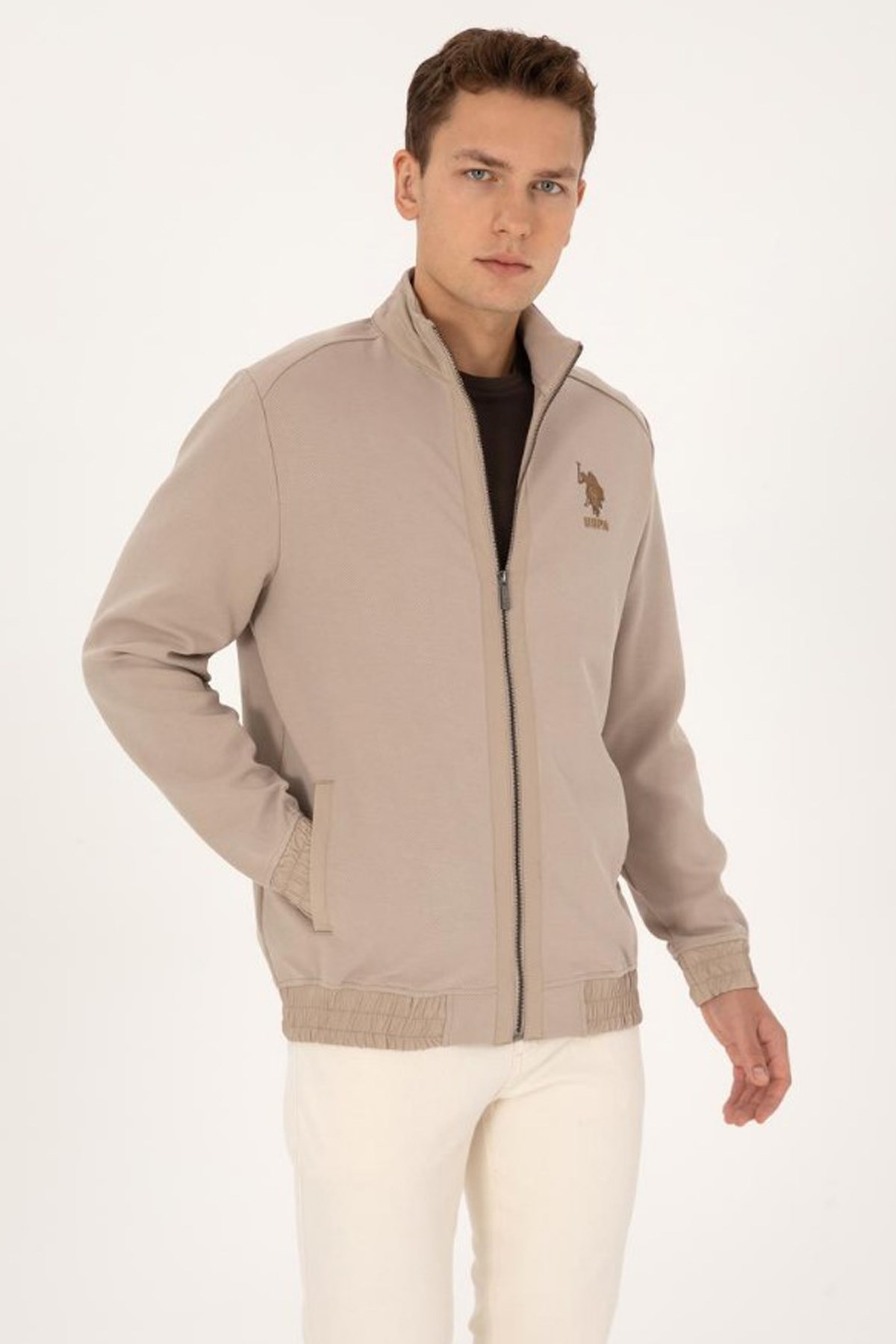 U.S. Polo Assn. Erkek Sweatshirt 50309988-VR088 Bej