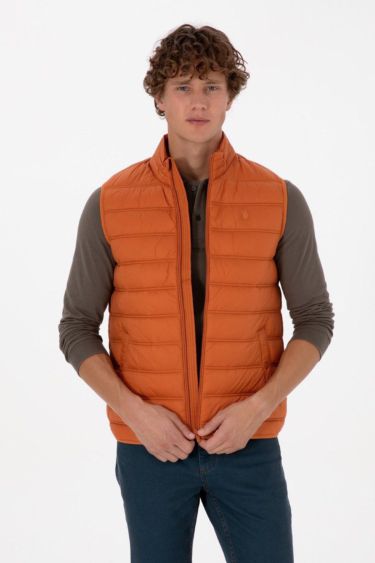 U.S. Polo Assn. Erkek Yelek 50310039-VR182 Bakır