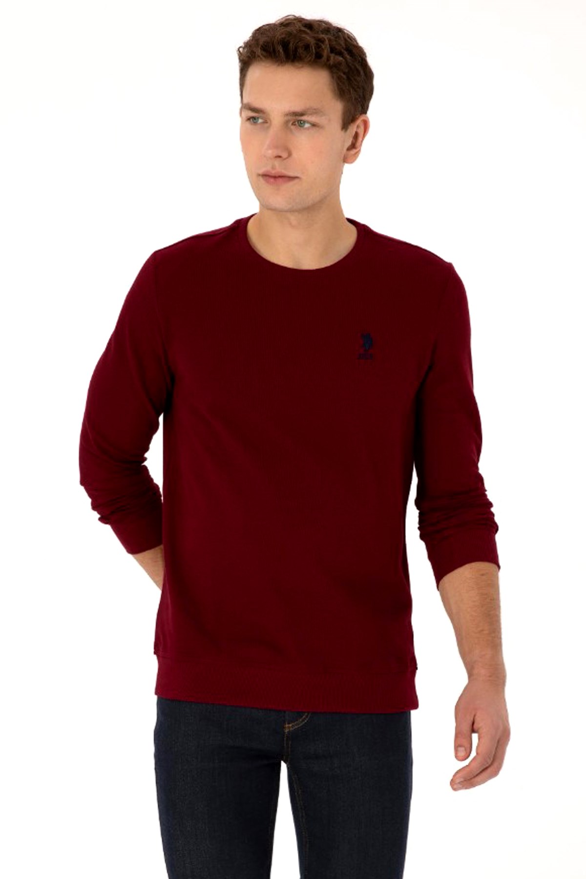 U.S. Polo Assn. Erkek Sweatshirt 50310310-VR014 Bordo