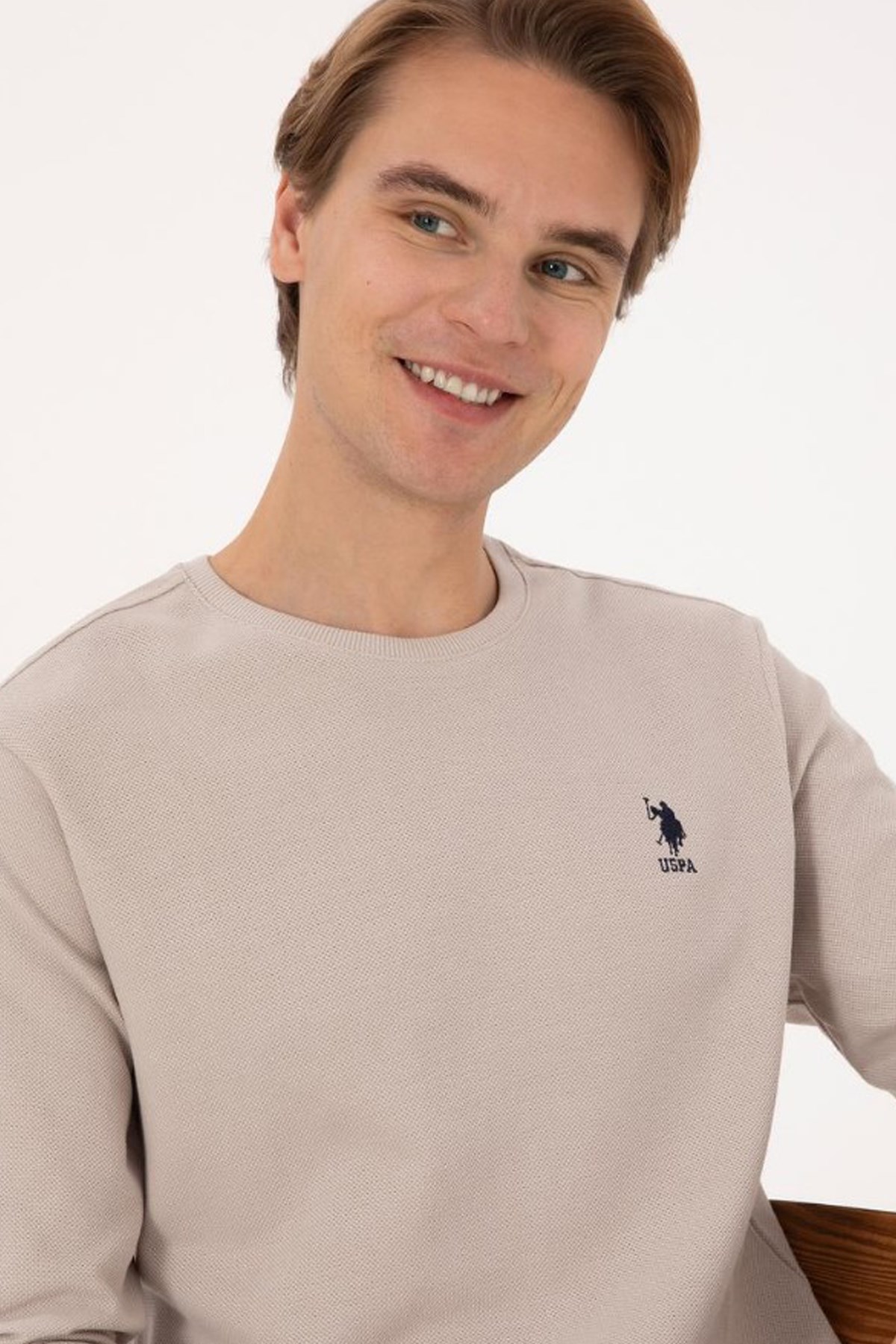 U.S. Polo Assn. Erkek Sweatshirt 50310310-VR049 Taş