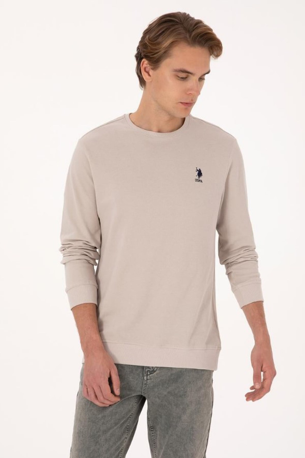 U.S. Polo Assn. Erkek Sweatshirt 50310310-VR049 Taş