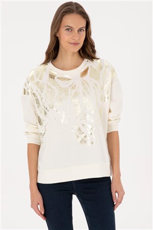 U.S. Polo Assn. Kadın Sweatshirt 50312188-VR256 Bej