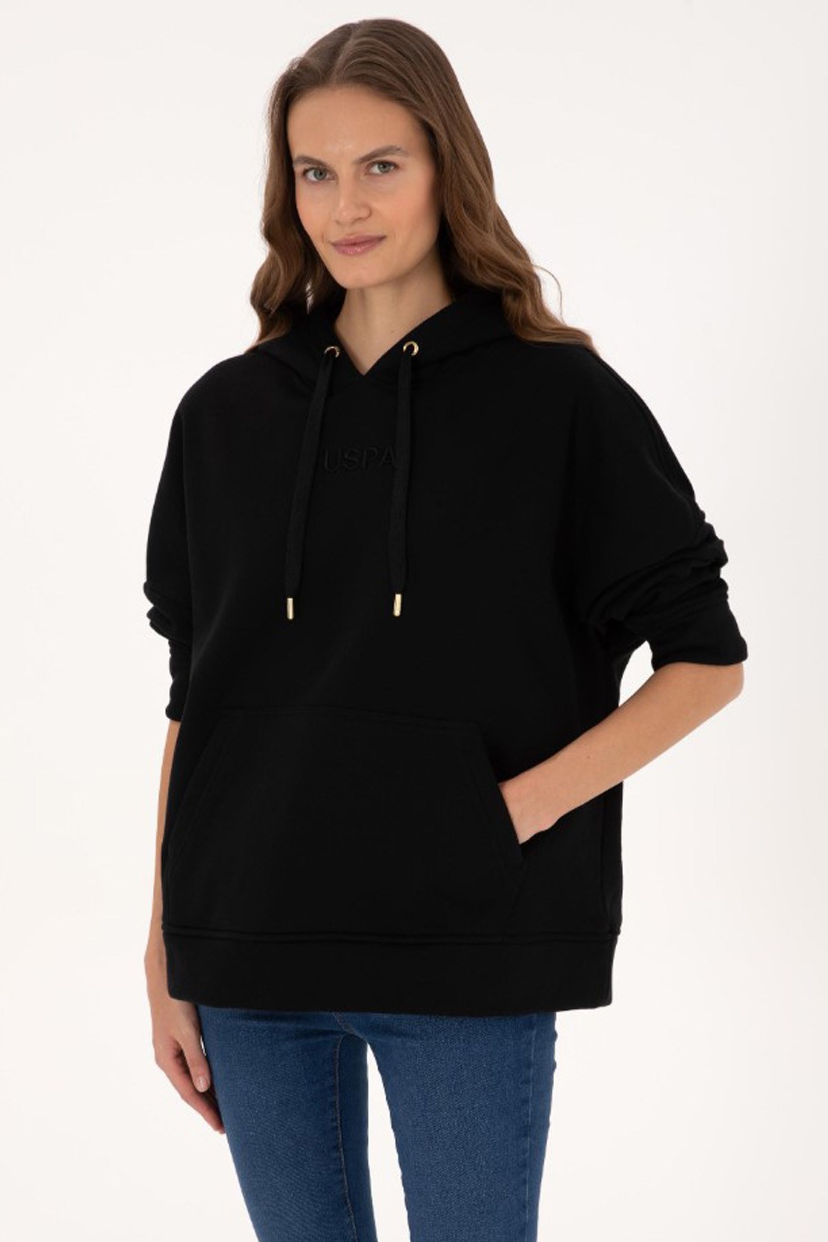 U.S. Polo Assn. Kadın Sweatshirt 50314938-VR046 Siyah