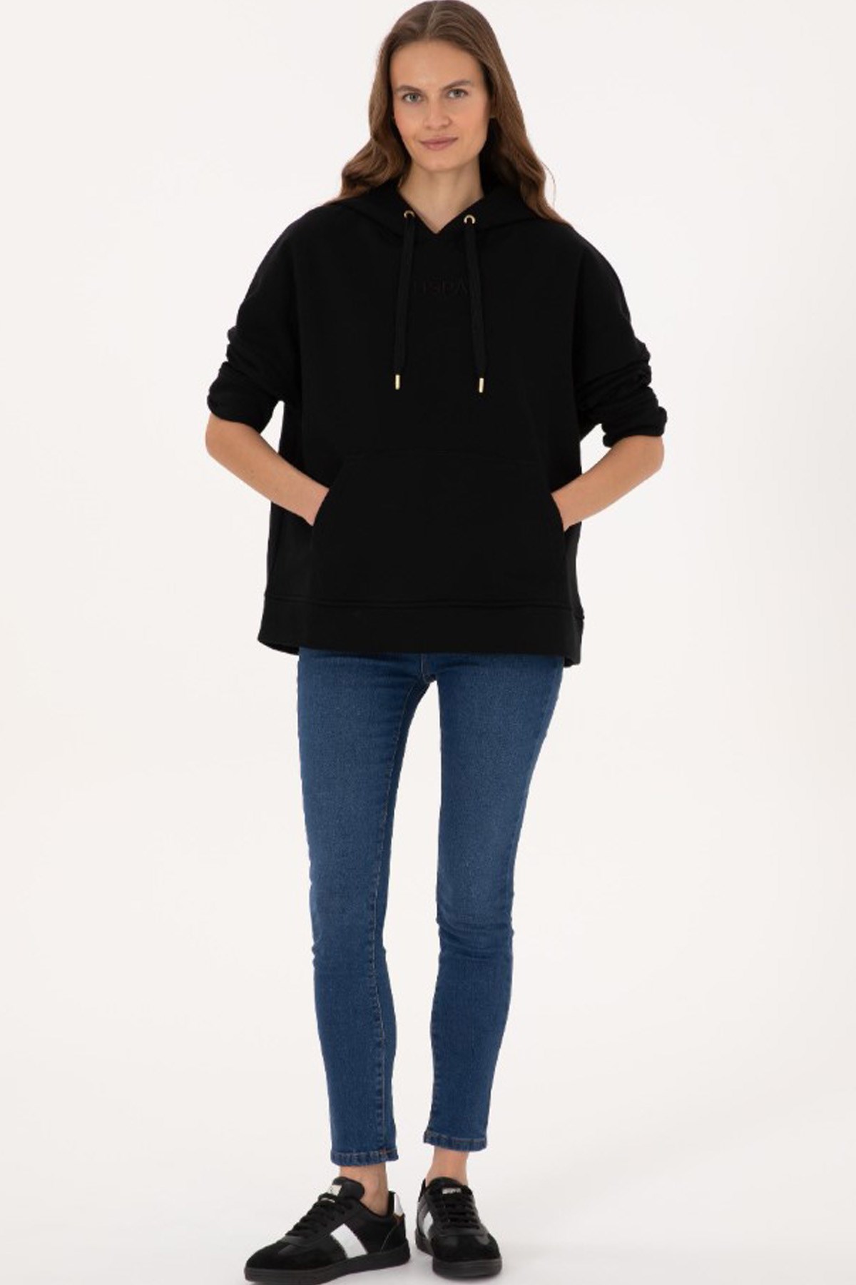 U.S. Polo Assn. Kadın Sweatshirt 50314938-VR046 Siyah
