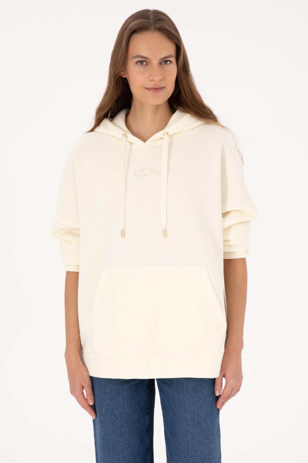 U.S. Polo Assn. Kadın Sweatshirt 50314938-VR256 Bej