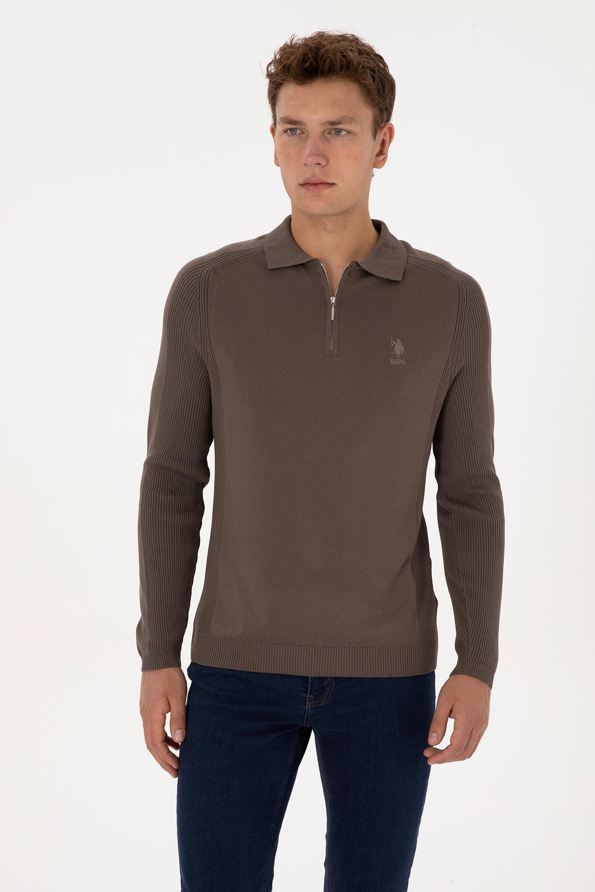 U.S. Polo Assn. Erkek Kazak 50315806-VR052 Vizon