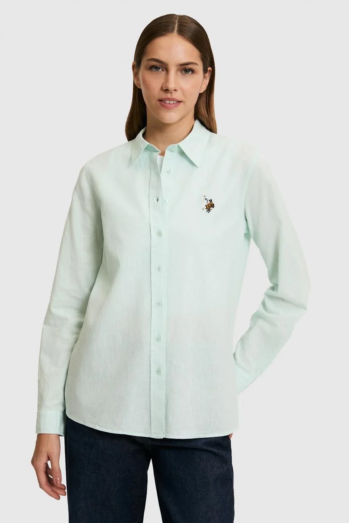 U.S. Polo Assn. Kadın Gömlek 50320204-VR083 Mavi