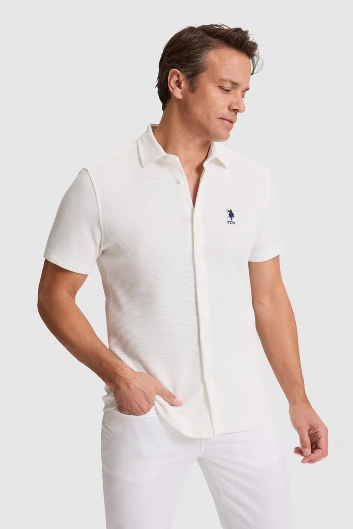 U.S. Polo Assn. Erkek Gömlek 50320217-VR013 Beyaz
