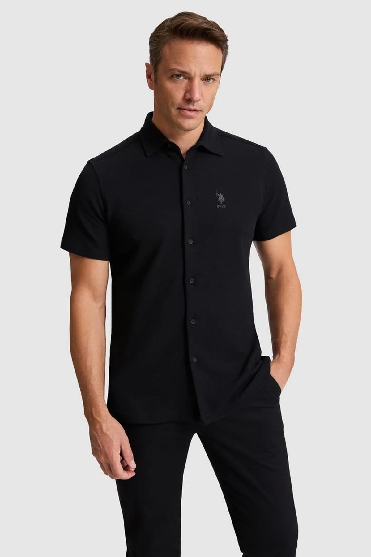 U.S. Polo Assn. Erkek Gömlek 50320217-VR046 Siyah