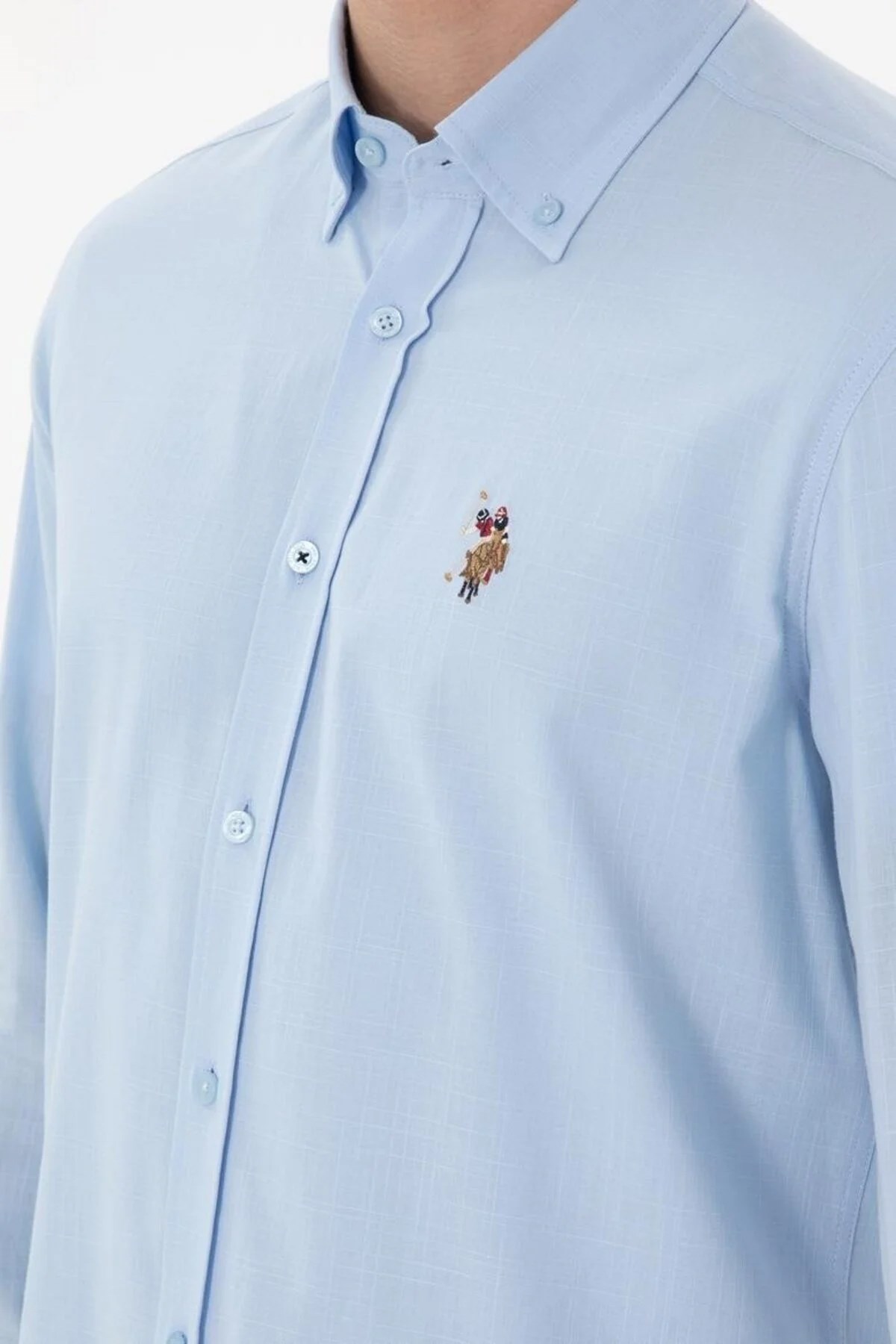 U.S. Polo Assn. Erkek Gömlek 50320255-VR003 Mavi