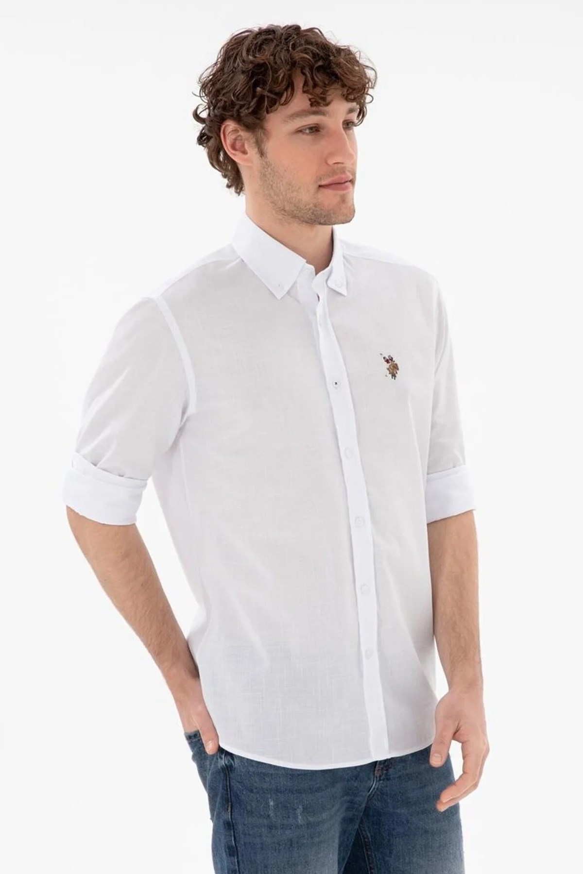 U.S. Polo Assn. Erkek Gömlek 50320255-VR013 Beyaz