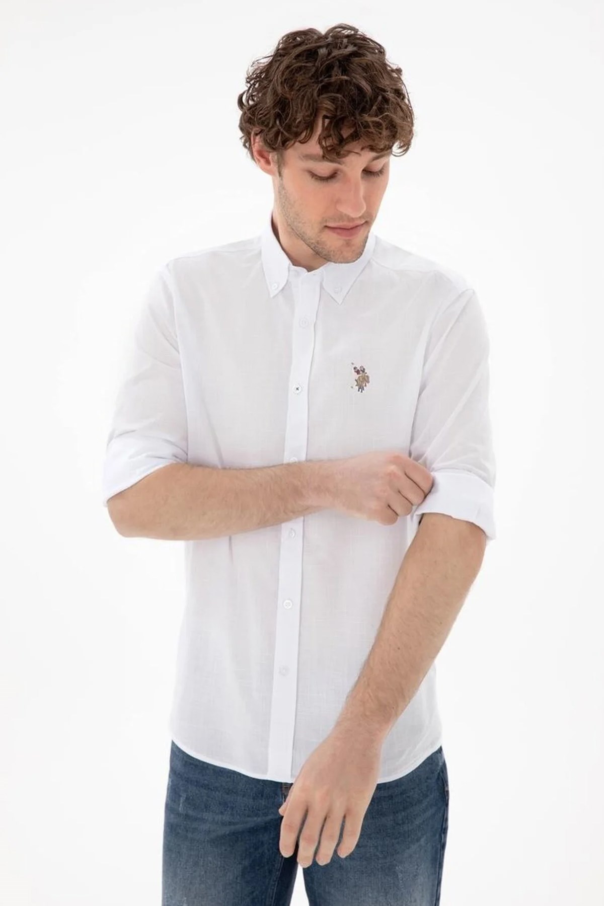 U.S. Polo Assn. Erkek Gömlek 50320255-VR013 Beyaz