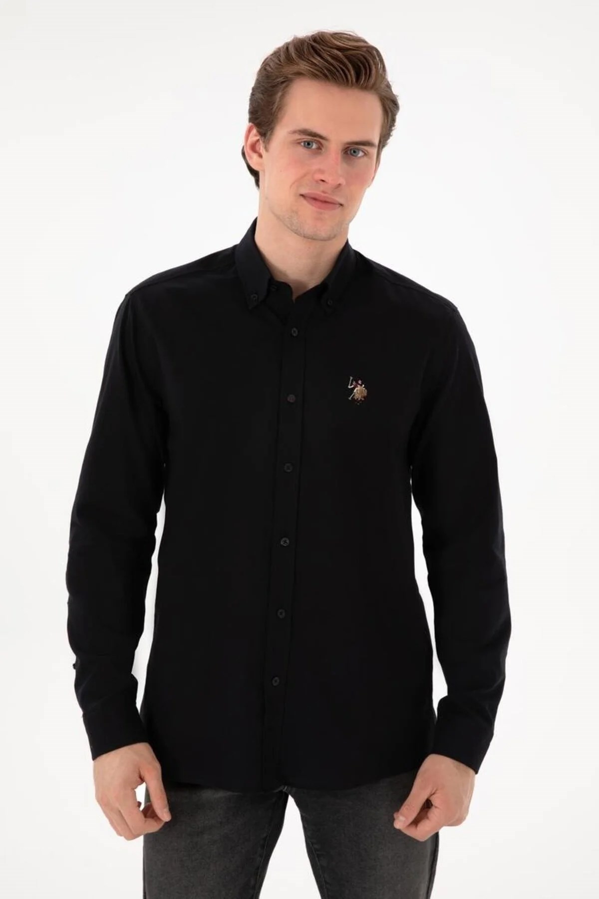 U.S. Polo Assn. Erkek Gömlek 50320255-VR046 Siyah