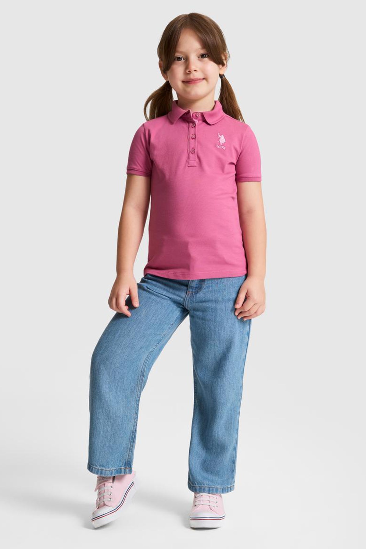 U.S. Polo Assn. Çocuk Tişört 50320287-VR023 Fuşya
