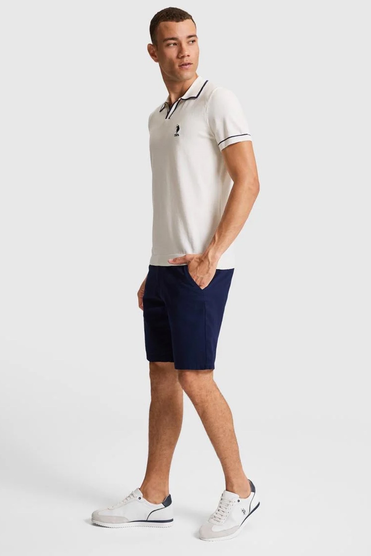 U.S. Polo Assn. Erkek Triko Kazak 50321682-VR256 Beyaz