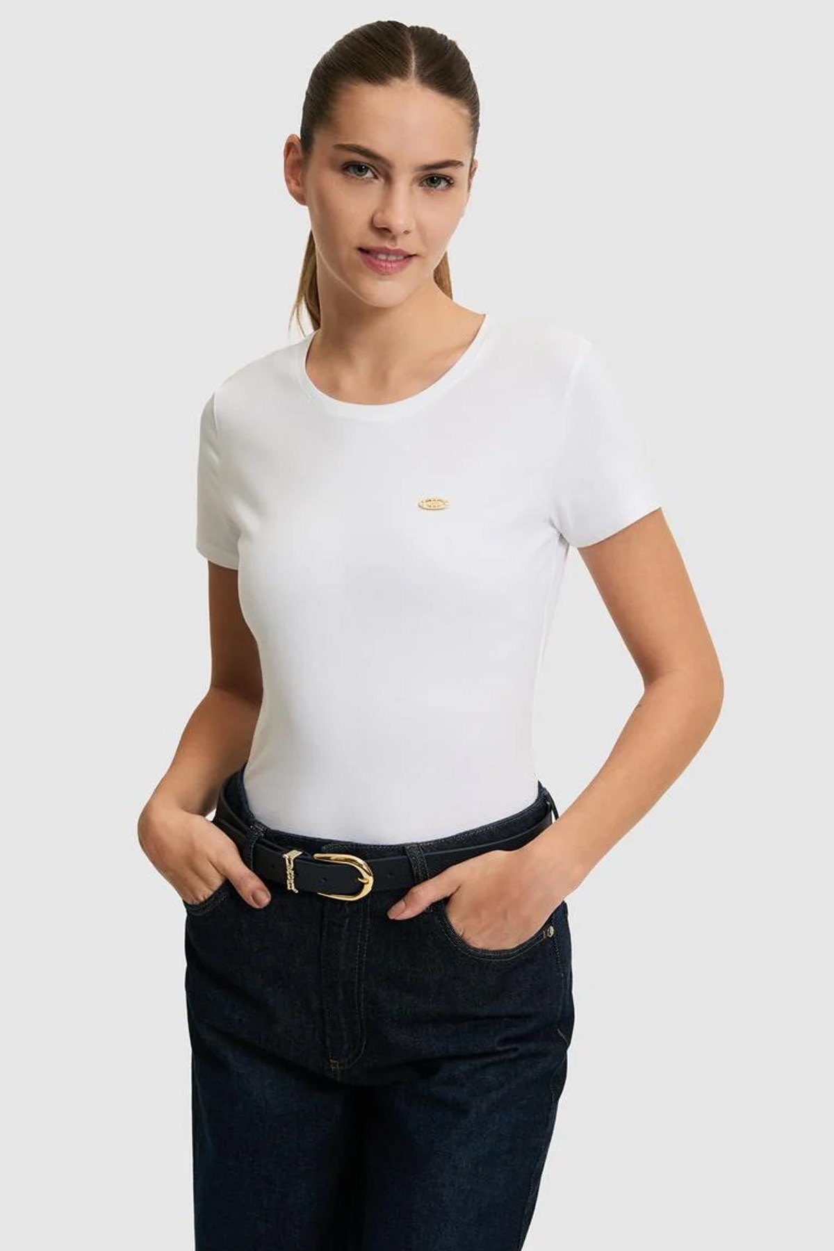 U.S. Polo Assn. Kadın Tişört 50321809-VR013 Beyaz