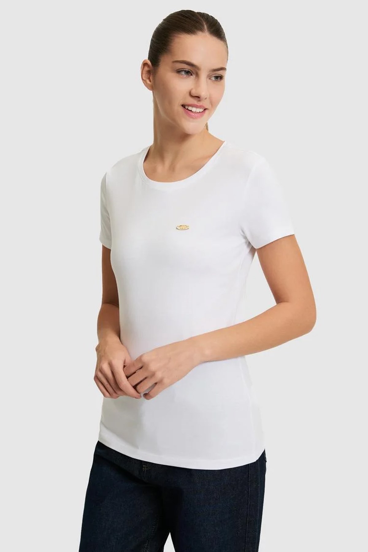 U.S. Polo Assn. Kadın Tişört 50321809-VR013 Beyaz