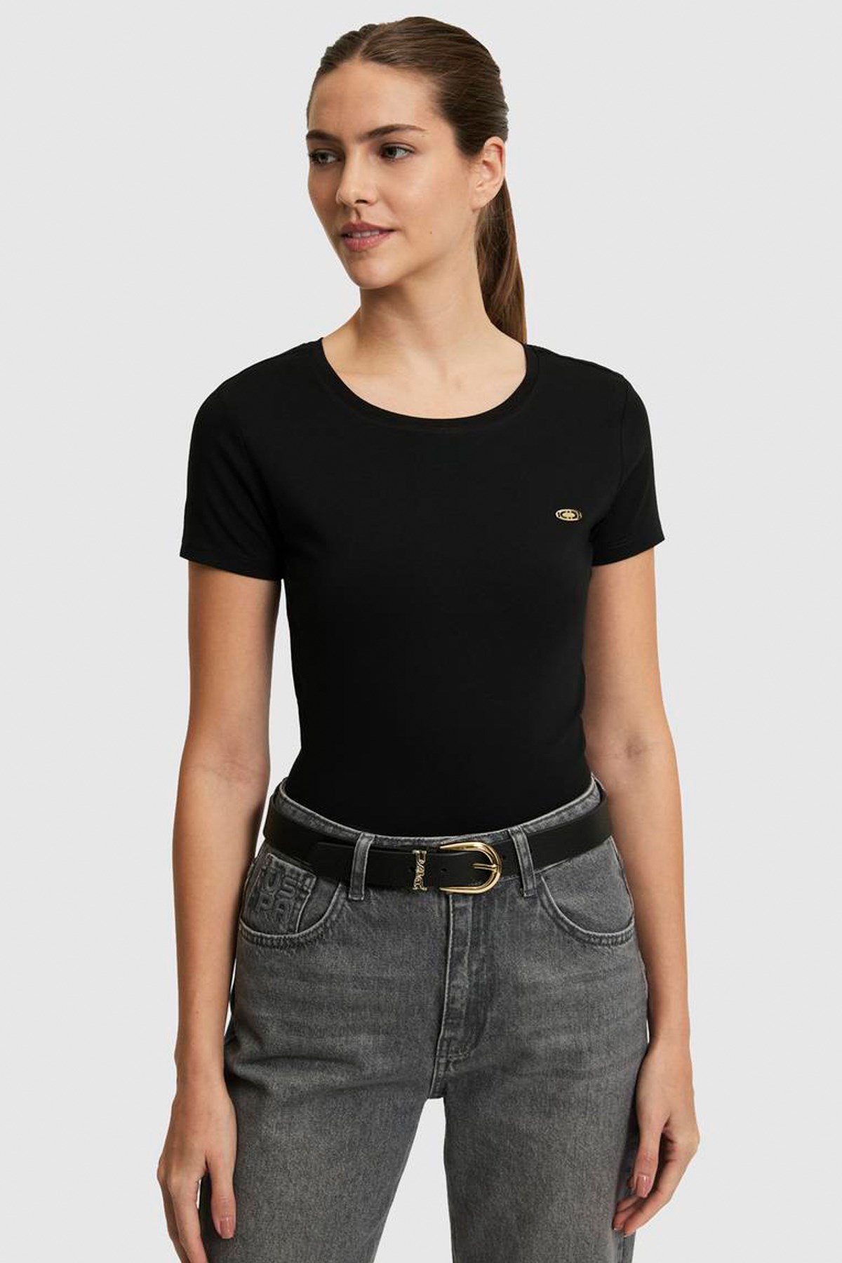 U.S. Polo Assn. Kadın Tişört 50321809-VR046 Siyah