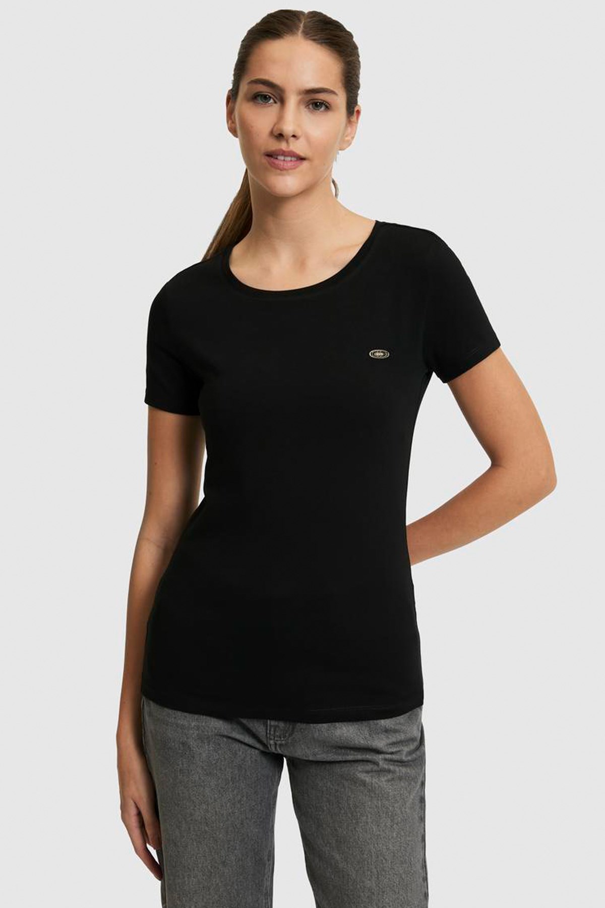 U.S. Polo Assn. Kadın Tişört 50321809-VR046 Siyah