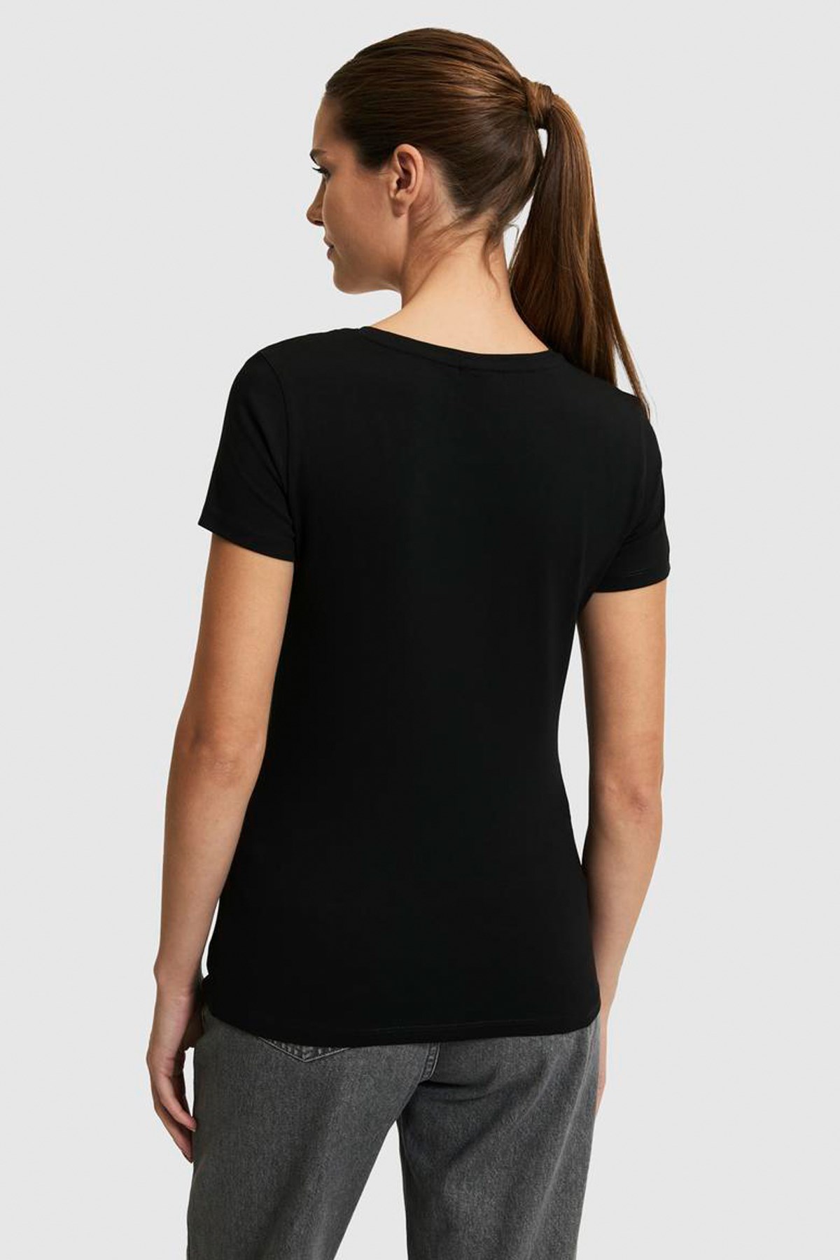 U.S. Polo Assn. Kadın Tişört 50321809-VR046 Siyah