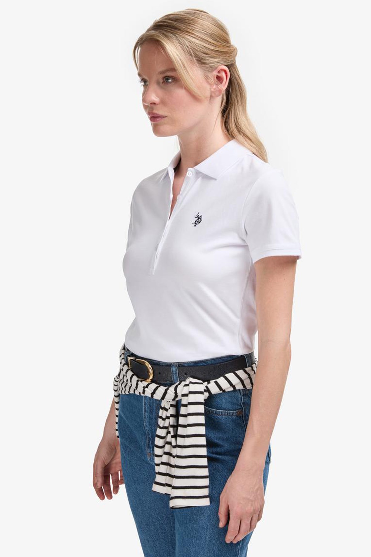 U.S. Polo Assn. Kadın Tişört 50321818-VR013 Beyaz